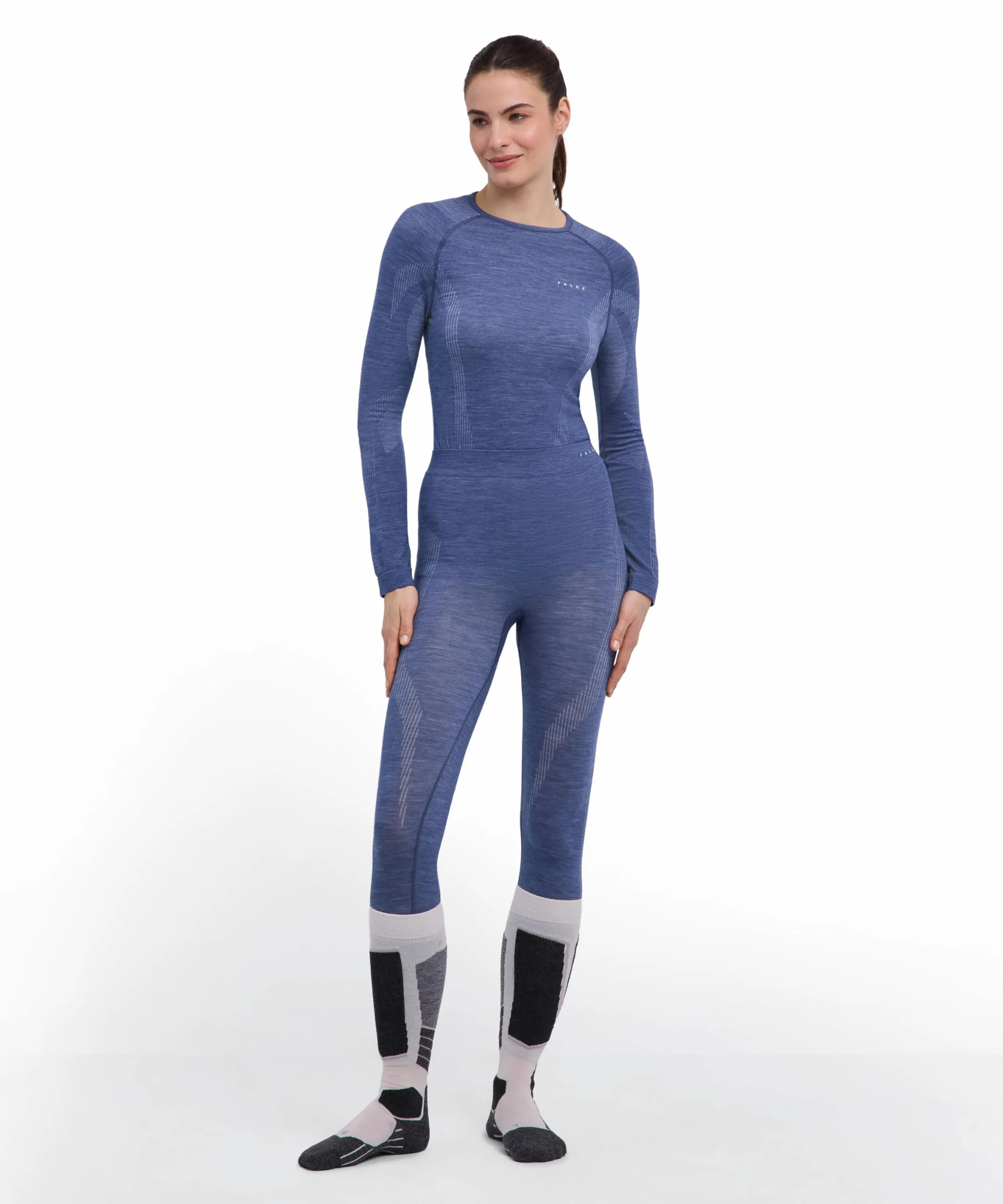 FALKE Wool-tech Long W Ti Wełna Materiał Funkcjonalny Szybkoschnące Ciepłe - Warstwa podstawowa (dół) Kobiety