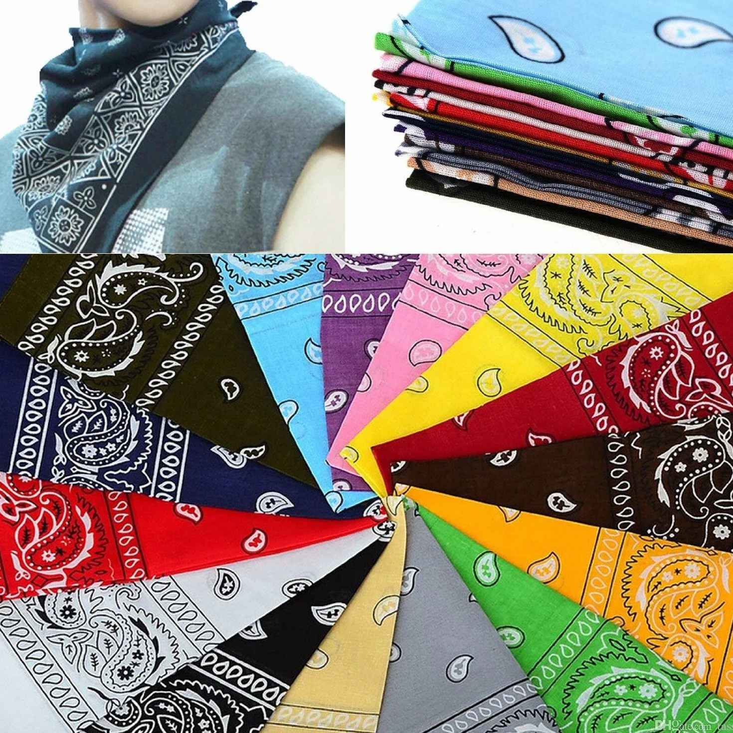 Boolavard 100% bawełna, bandany z oryginalnym wzorem Paisley | kolor do wyboru nakrycia głowy / szal do włosów, wiązanie na nadgarstku, opaska na głowę, 31 # Burgundowy, 55 x 55cm