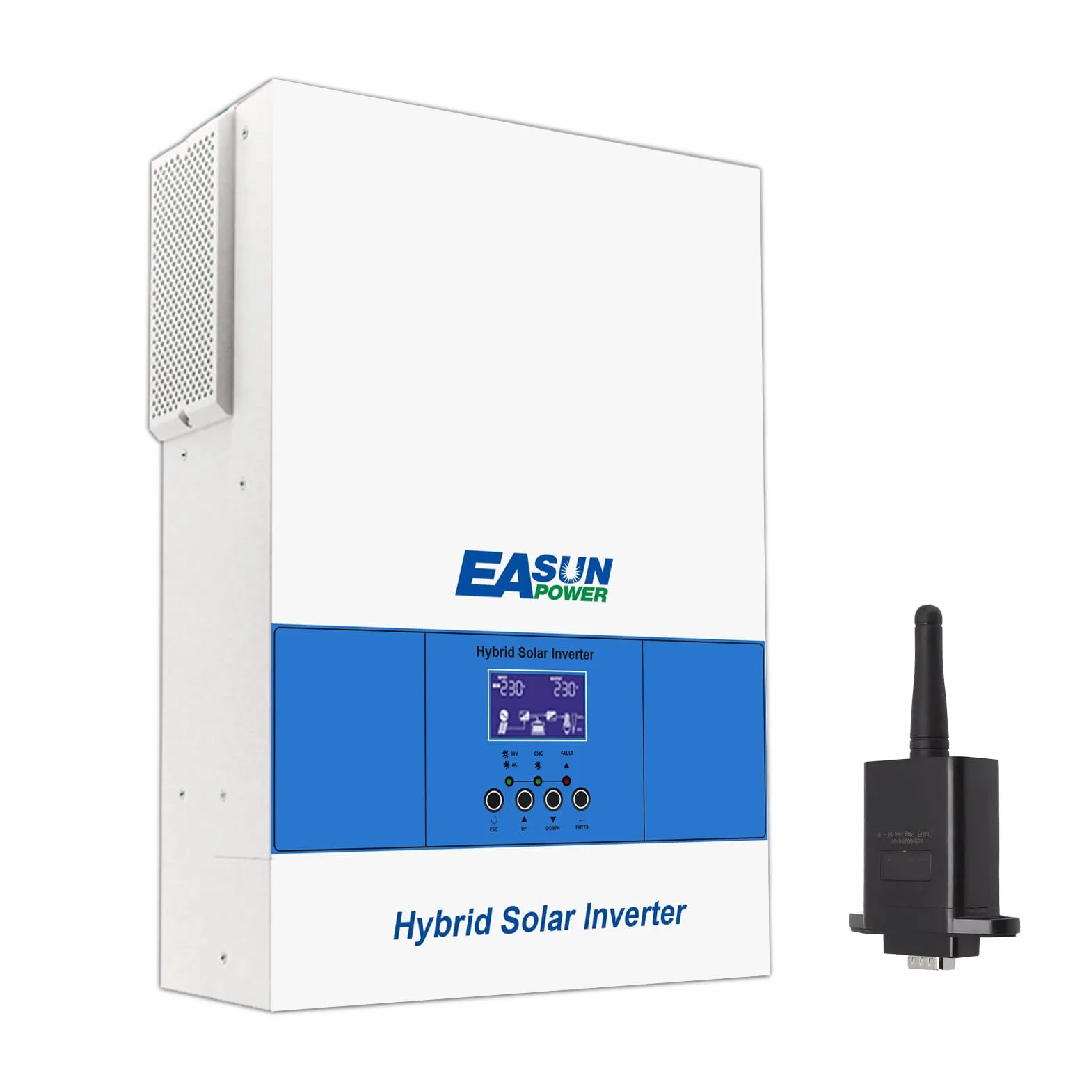 POWLAND 6200W Hybrydowy inwerter 48V, inwerter off-grid z czystą falą sinusoidalną, DC 48V do AC 230V, maksymalne PV 60-500VDC, do akumulatorów ołowiowych i litowych 48V, z modułem WiFi
