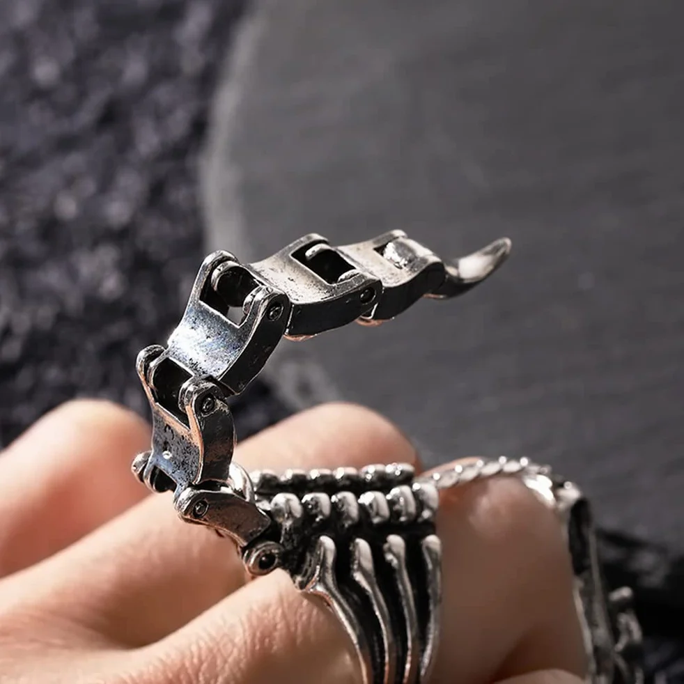 Pierścień Skorpiona Pierścień Palec Wspólny Knudillo Regulowany Otwarty Pierścień Pełny Palec Pierścionki Cosplay Halloween Pierścień Scorpion Ogon