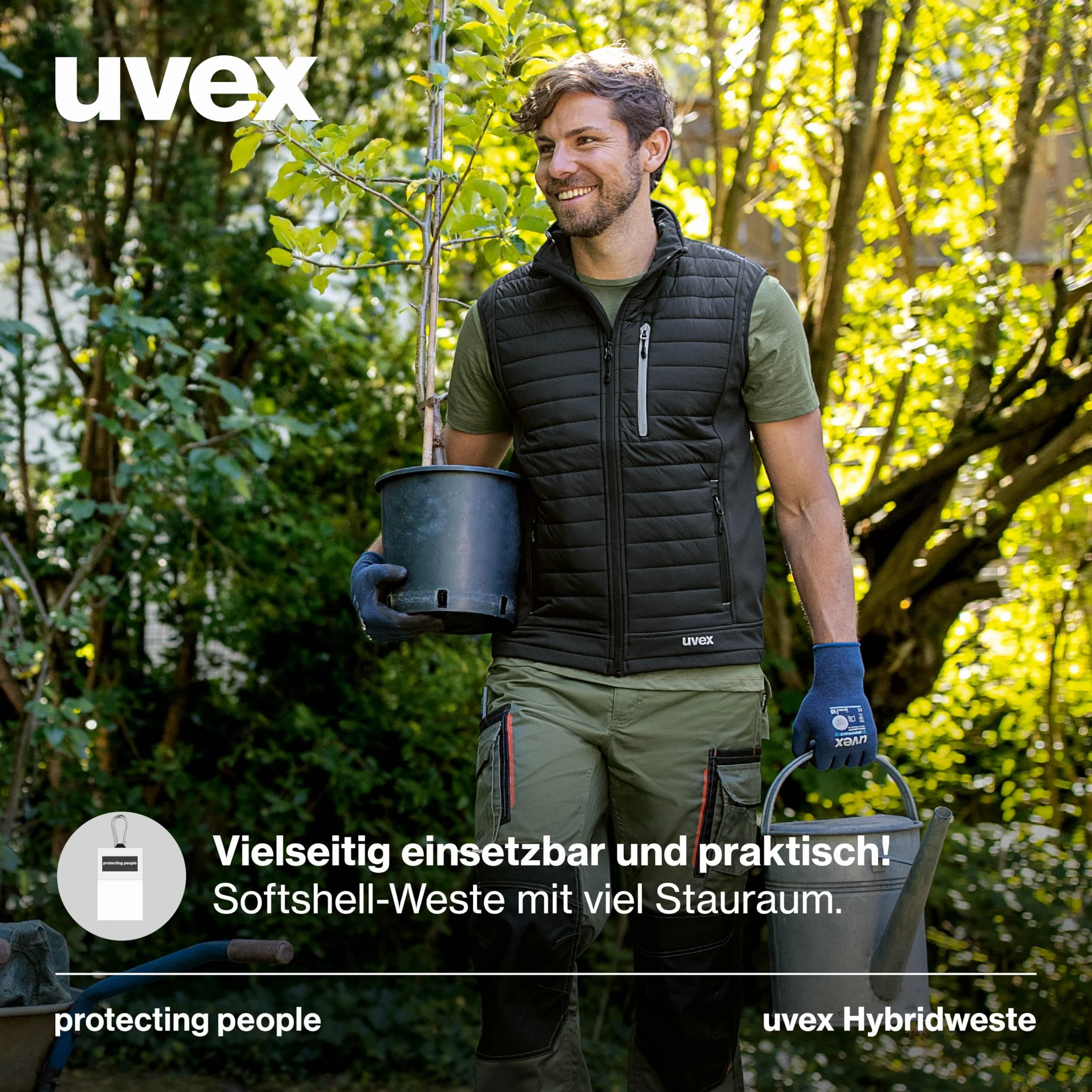 Uvex Tune-up męska kamizelka hybrydowa – pikowana kamizelka – wytrzymała kamizelka robocza