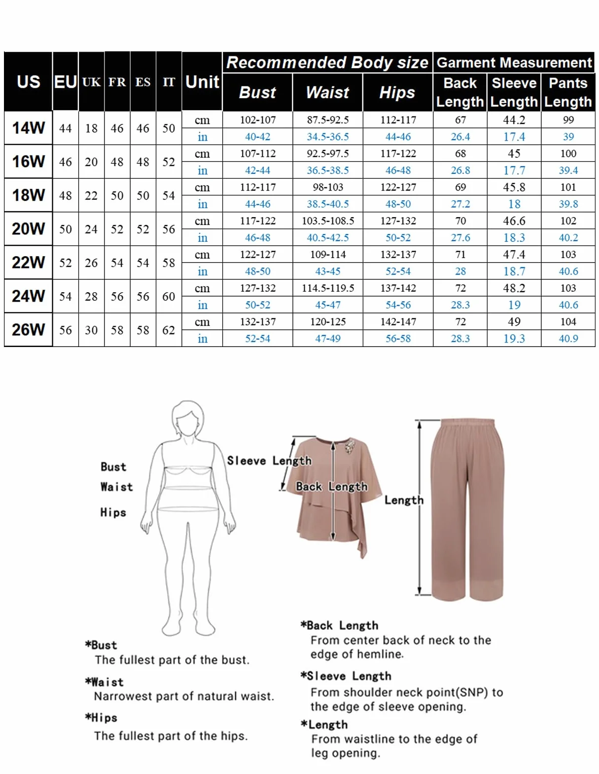 Hanna Nikole Damskie eleganckie zestawy garniturów wieczorowych plus size 2-częściowy
