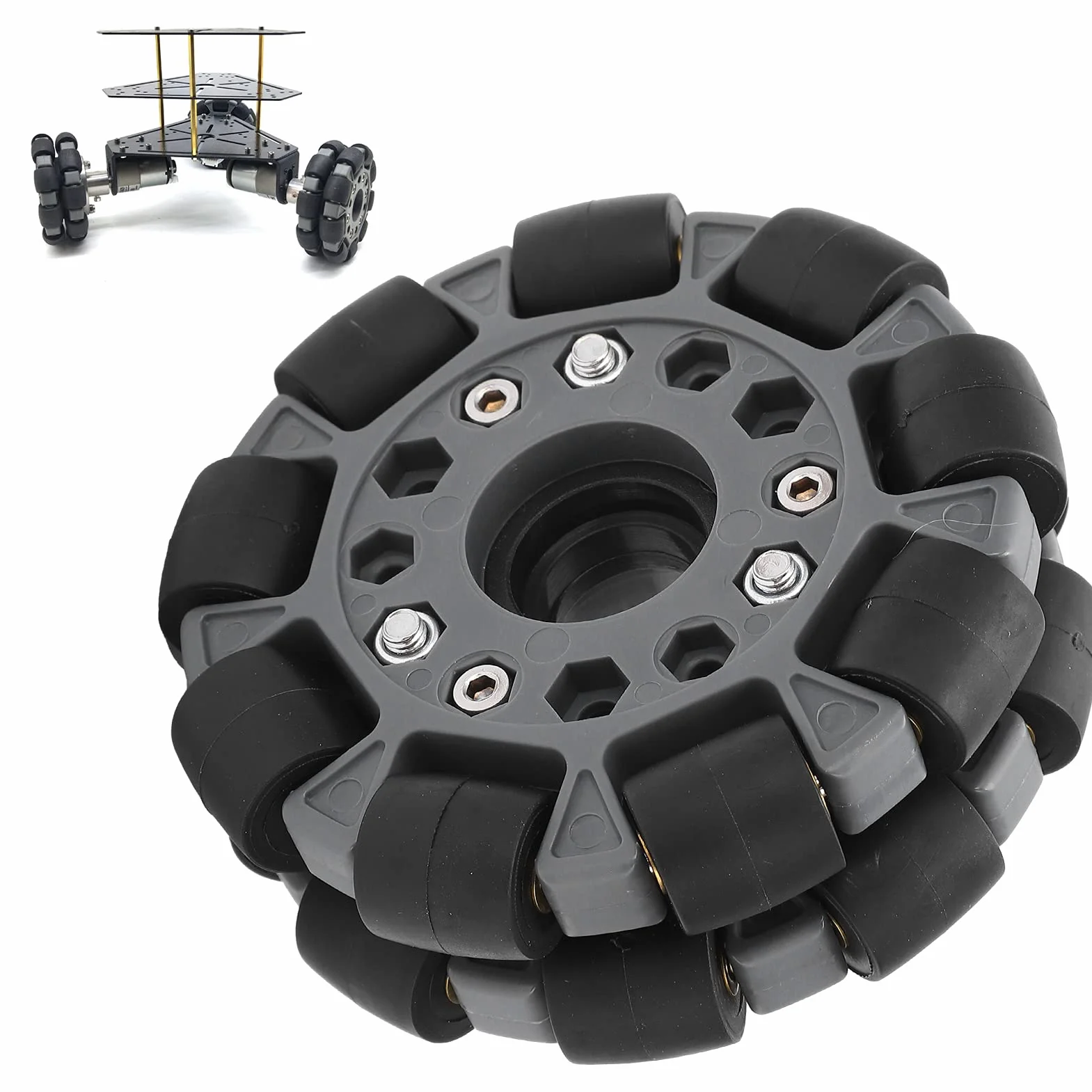 Podwójne Koło Dookólne, Plastikowe Podwójne Koło Dookólne 100 Mm z platformą ładującą 20 Kg Zestaw Robotyczny 14049