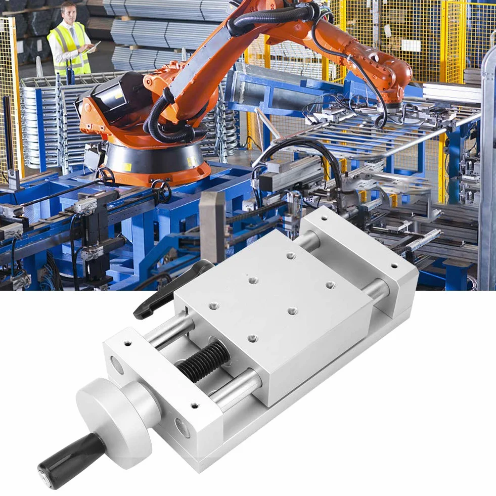 Ręczne sanki liniowe, stop aluminium, wysoka dokładność, krzyż liniowy, stół szynowy liniowy 80 x 80 mm, szeroko stosowany w maszynach produkcyjnych, urządzeniach inspekcyjnych itp. (50 mm)