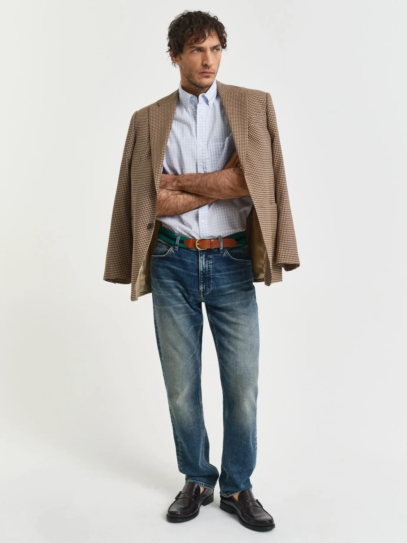 GANT Męska koszulka REG POPLIN Gingham, klasyczna koszula, jasnoniebieska, standardowa, jasnoniebieski, 4XL