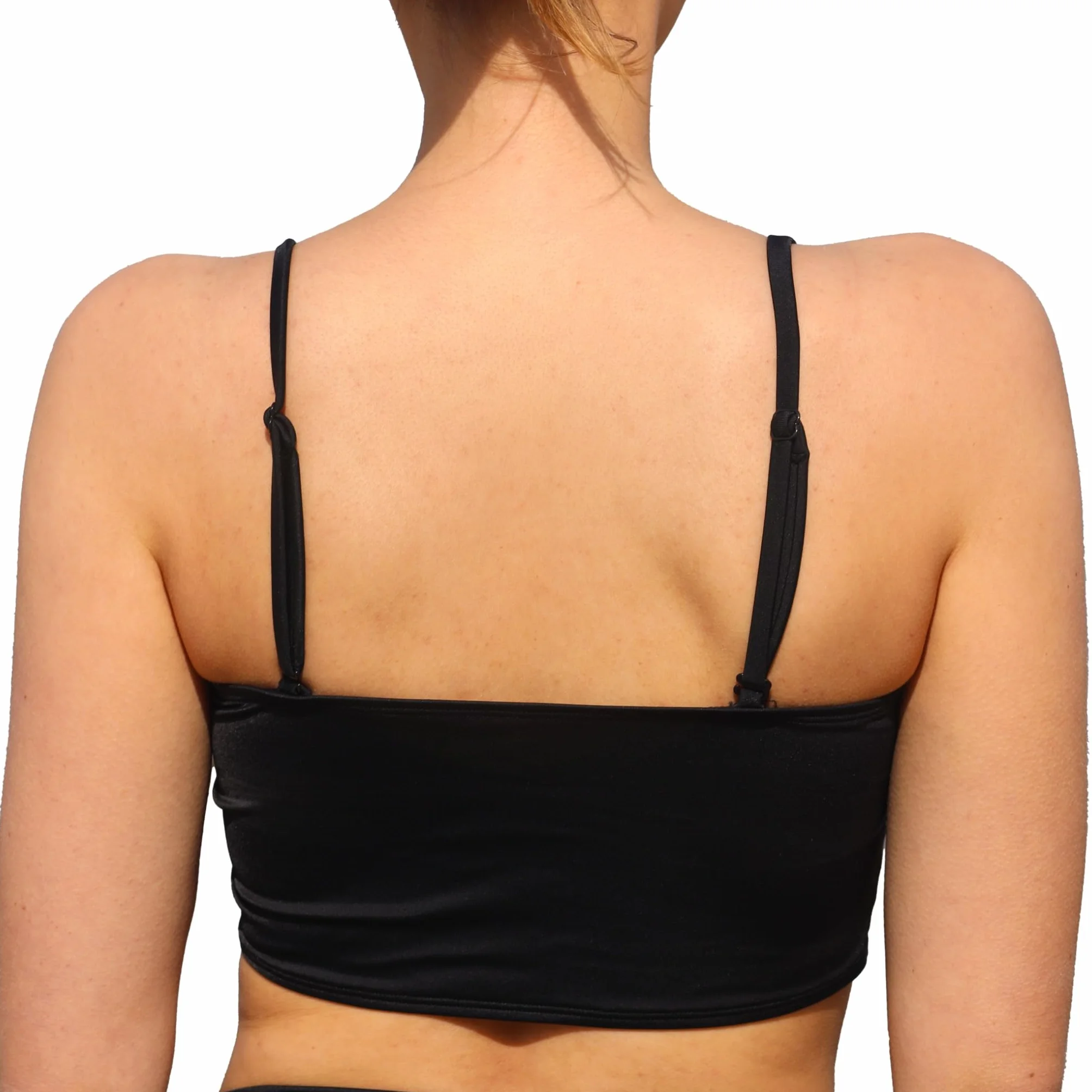 MYLILY Bikini Top Bandeau | Bandeau Top Ladies | Odpinane ramiączka i bez ramiączek | Bandeau Bikini | Bikini Top Black