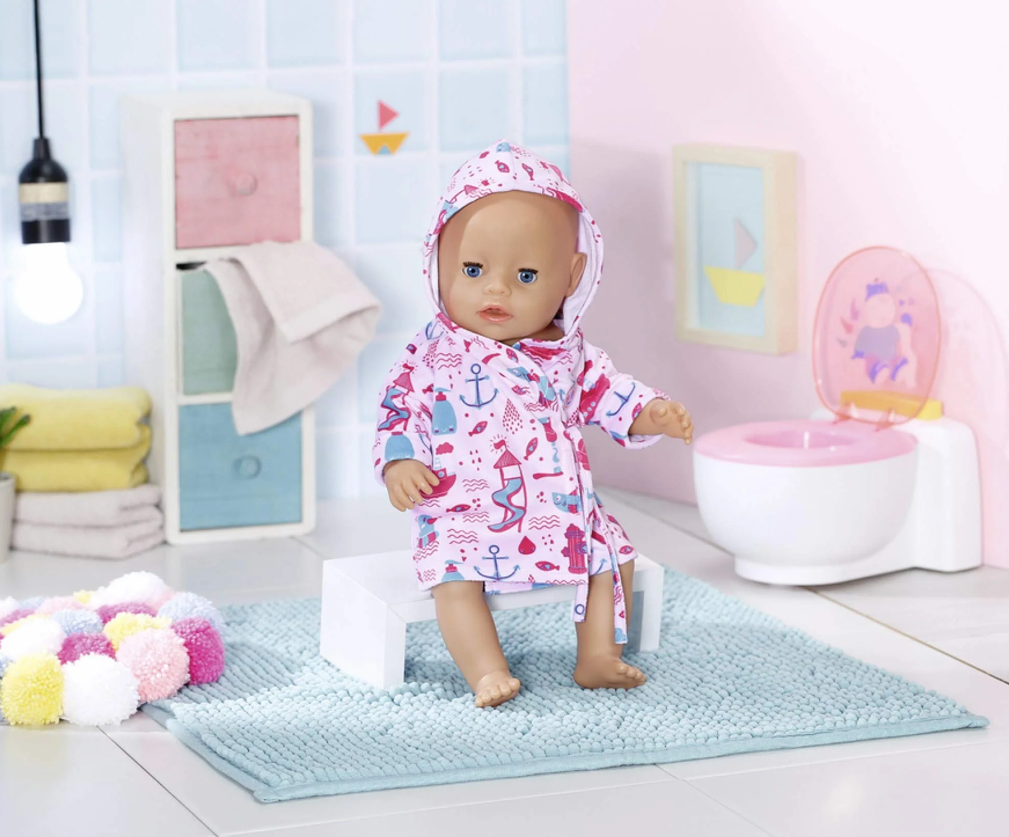 BABY born Unisex Kids BABY Bath Bathrobe 43cm For Toddlers 2 Years Up Easy for Small Hands Includes Bathrobe, Multi Colour, 29.9 x 5.9 29.2 cm 90 Grams UK