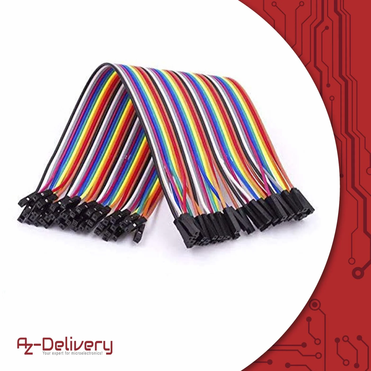 AZDelivery 5 x Jumper Wire Cable 40 szt. każdy 20 cm F2F Female to Female kompatybilny z Arduino i Raspberry Pi Breadboard tym e-Book!