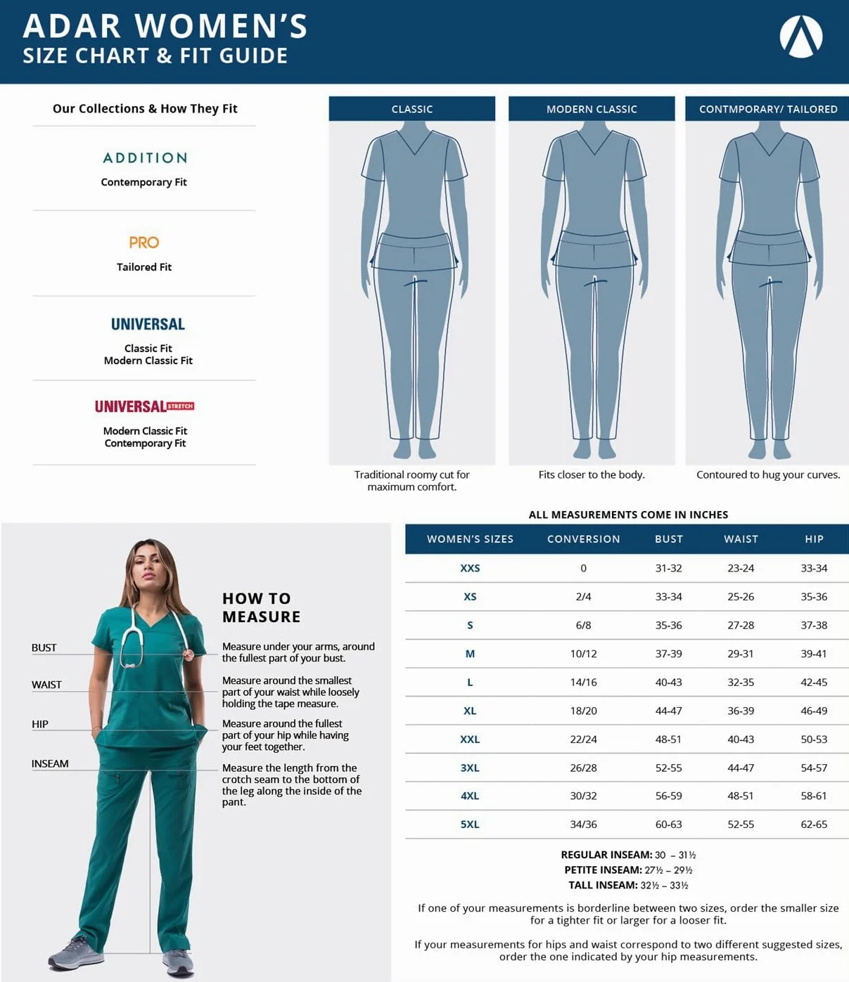 Adar Uniforms Adar Pro Scrubs For Women - Skinny Leg Yoga Scrub Pants - Spodnie operacyjne Kobiety