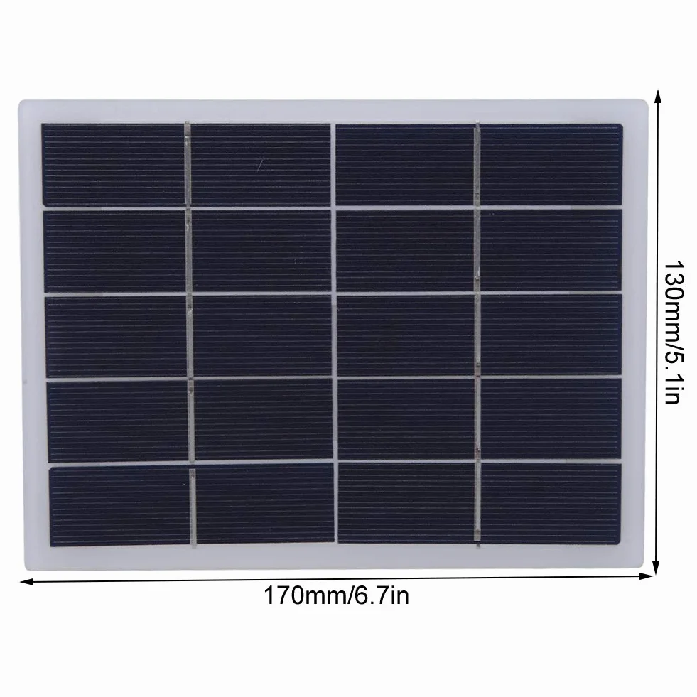 3W 5V Mini Panel Słoneczny, Krzem Polikrystaliczny DIY Panel Słoneczny, Przenośna ładowarka do Panelu Słonecznego, 170x130mm