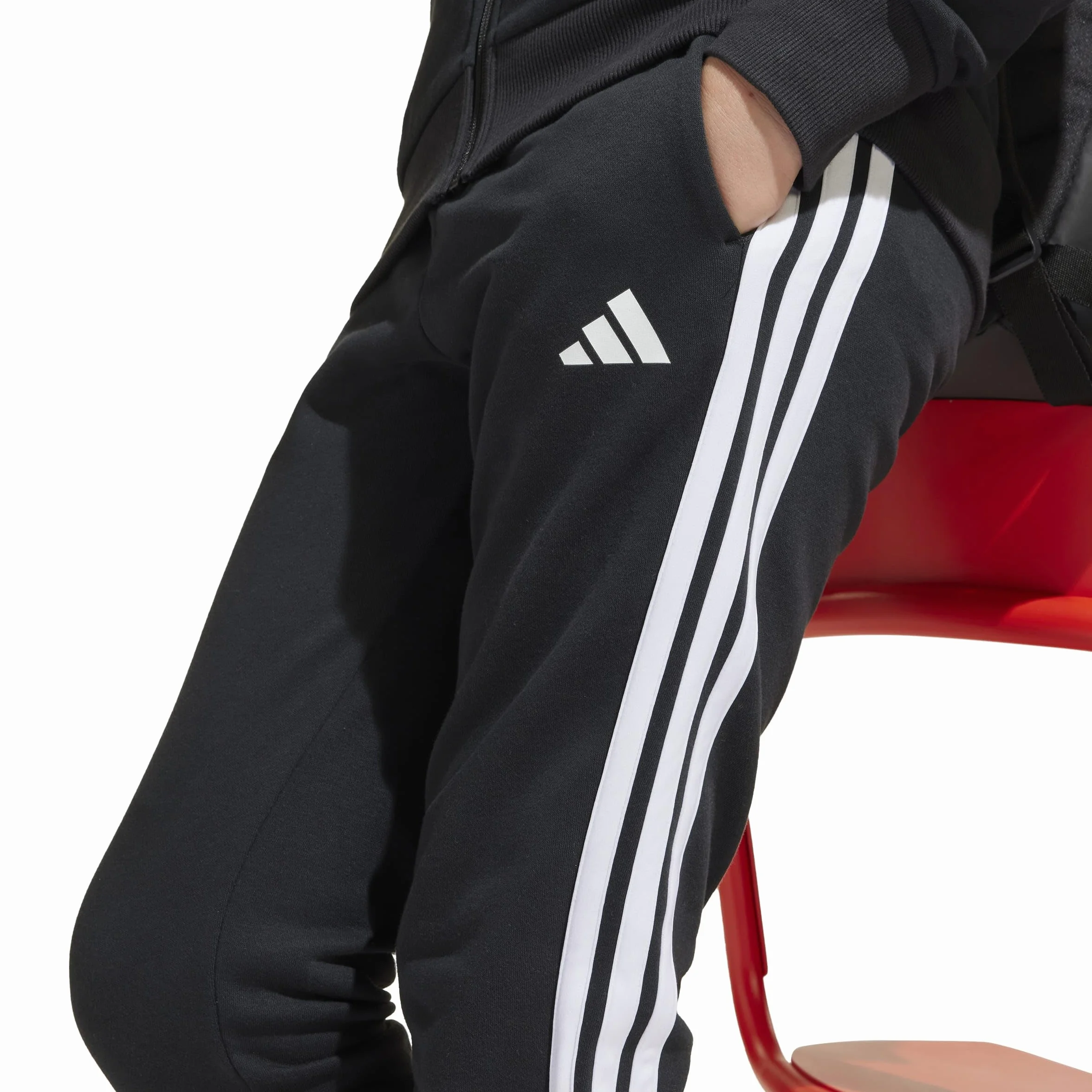 adidas Seasonal Essentials Tiberio 3 Stripes Fleece Tracksuit Dres Uniseks dziecięcy