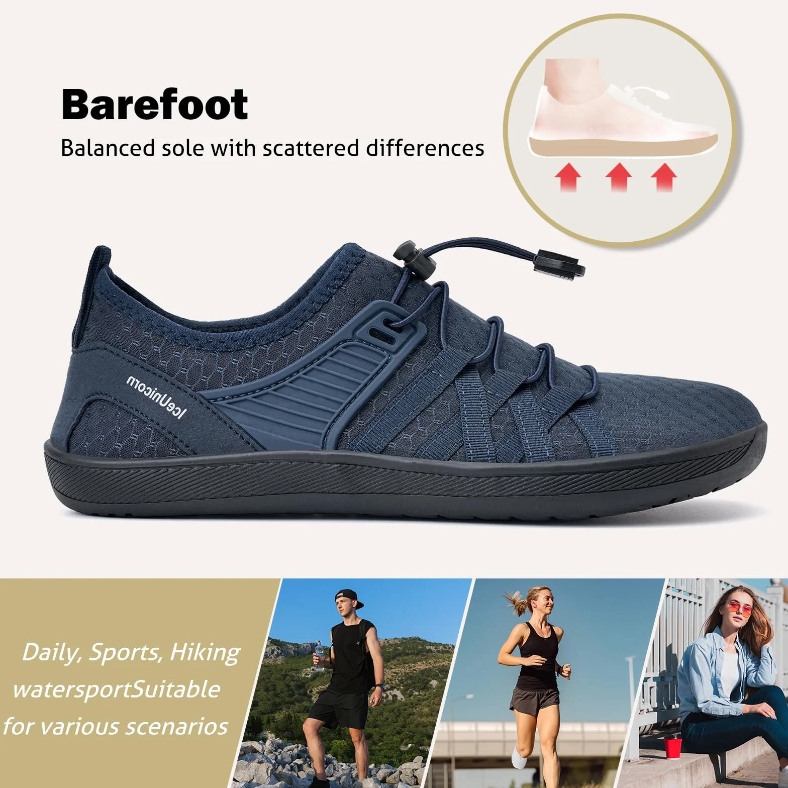 Szerokie buty do chodzenia boso, męskie, damskie, lekkie, siatkowe, plażowe, do wody, na siłownię, do pływania