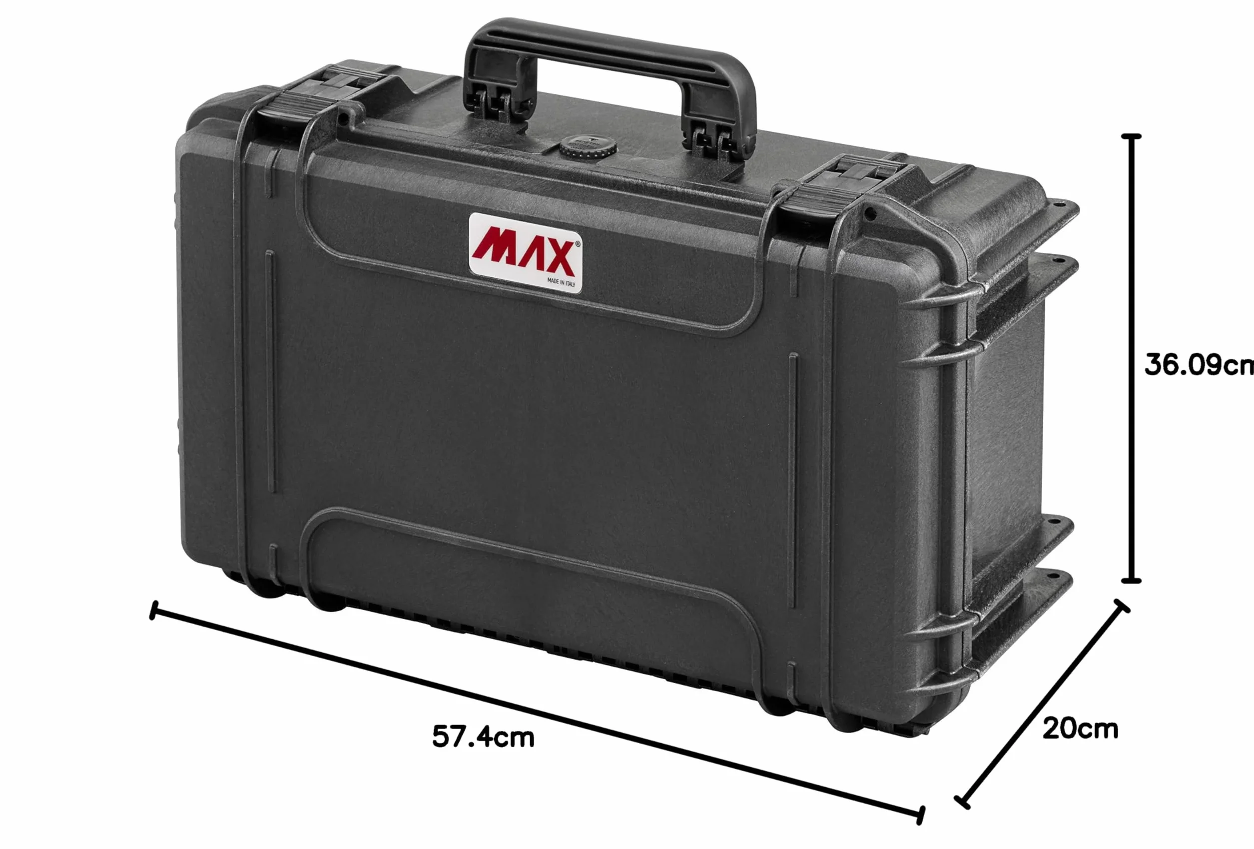 Max Męskie Cases hermetyczna walizka, czarna, 520 x 290 x 200 mm