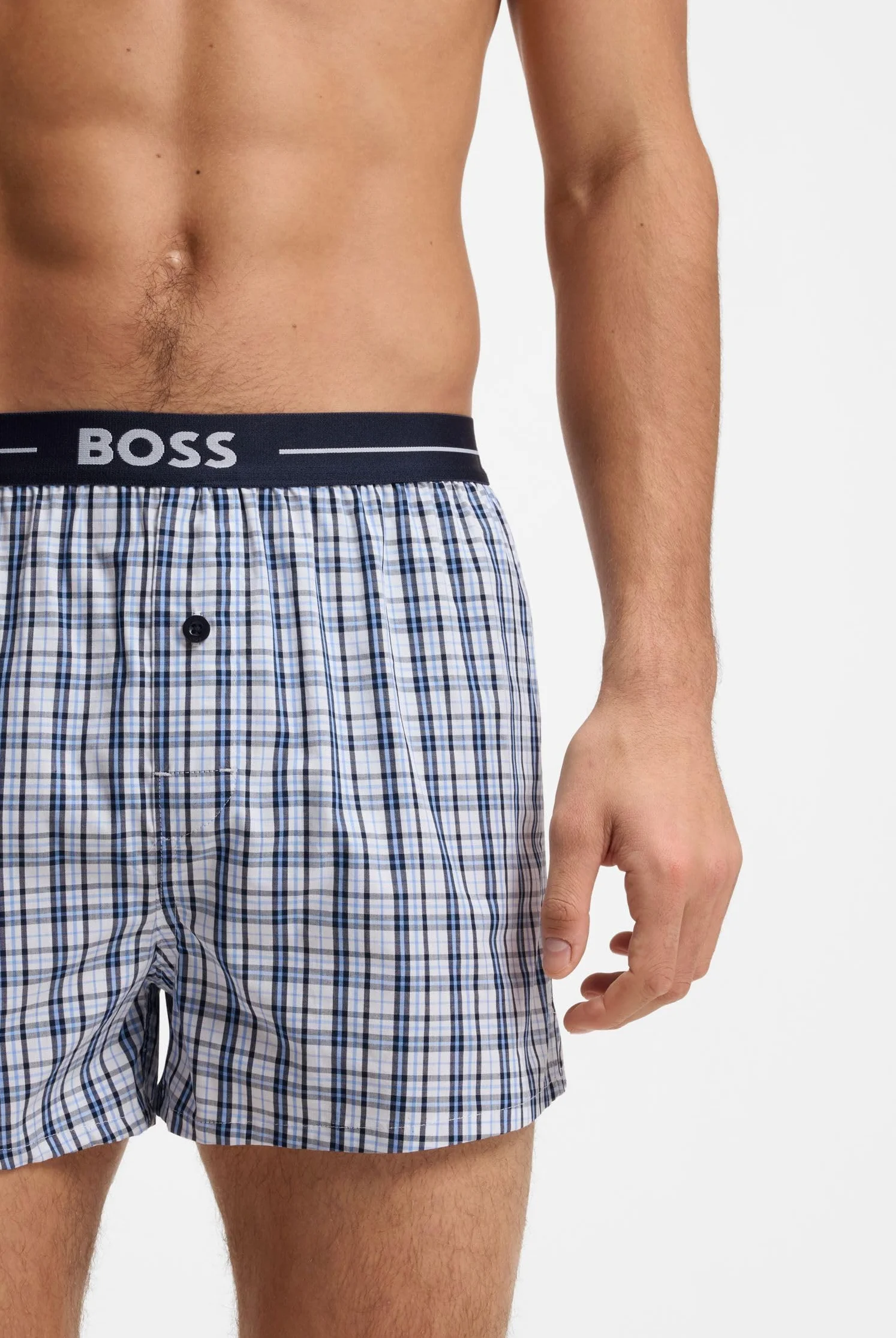 BOSS Męskie spodnie piżamowe 2P Boxer Shorts Dark Blue405 XL