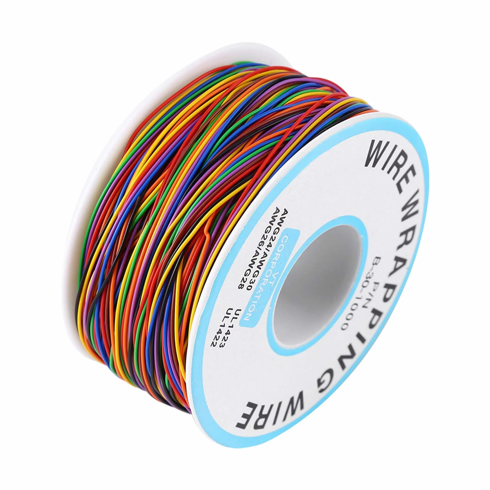 Przewody Pcb Drut Przyłączeniowy 30Awg Cynowana miedź Kolorowy P N B 30 1000 280M 8 Drut Kolorowy Owijanie Izolacji Miedziany Kabel Testowy