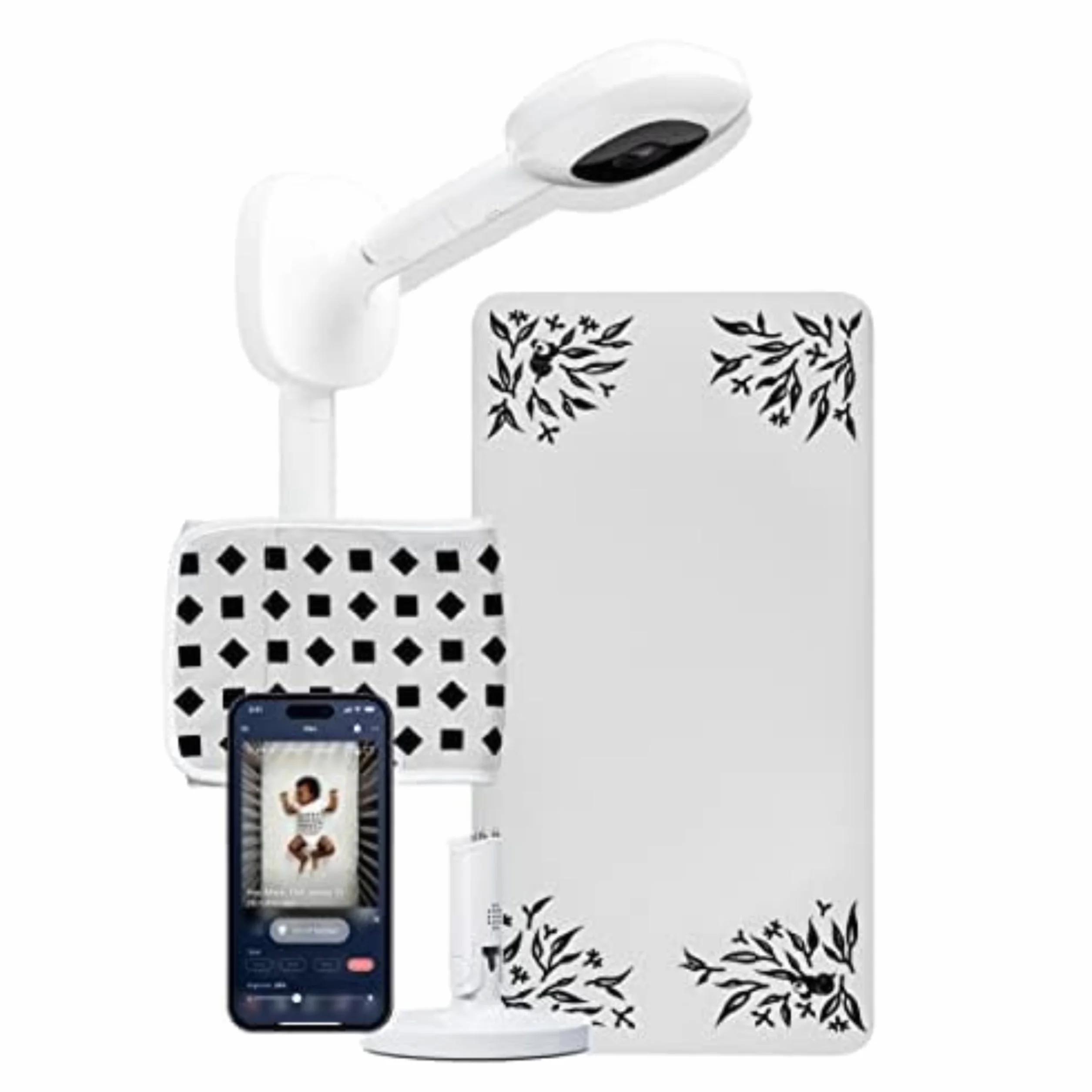 Nanit Zestaw Pro Complete do monitorowania dziecka – zawiera kamerę 1080p, podróżny wielofunkcyjny stojak, inteligentne prześcieradła do łóżeczka, pasek do noszenia oddechowego – śledzi sen niemowląt,