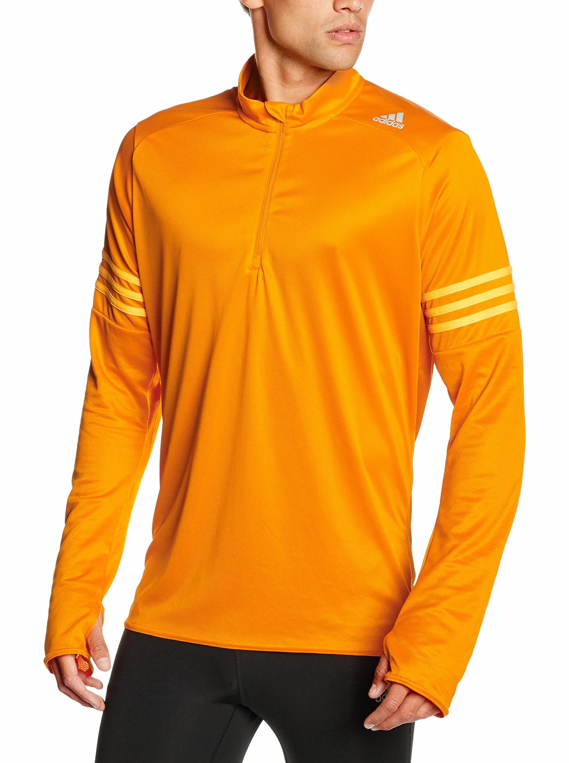 adidas Adidas Męska koszulka z długim rękawem RS z zamkiem 1/2 - zielony/VERMIN/VERIMP, S Mężczyźni Rs 1/2 Zip Long Sleeve