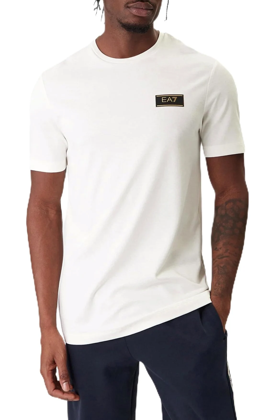 EA7 Logo Regular Fit okrągły dekolt t-shirt męski T SHIRT 7M001331 AF13739 U0004