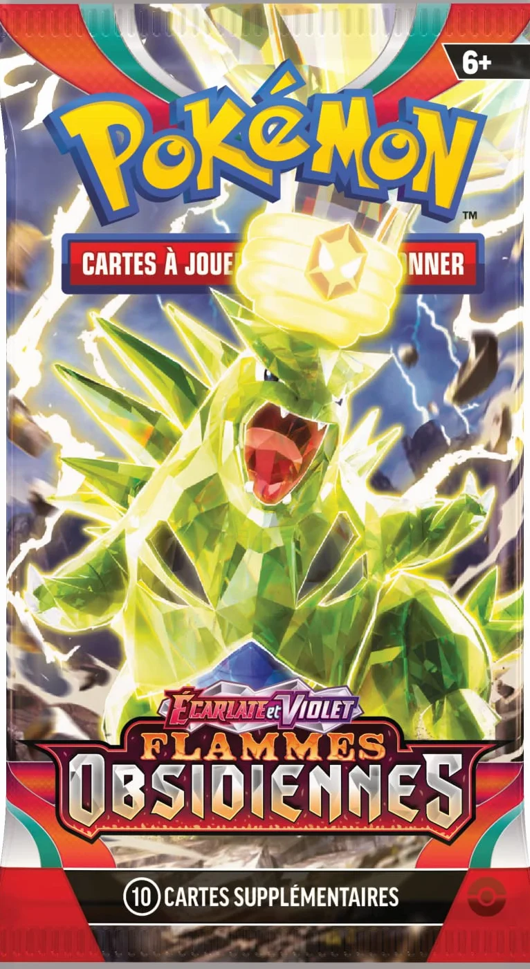 Pokémon - Booster - Szkarłatny i Fioletowy - Obsydian Płomienie (EV03) - Model losowy - Gry planszowe - Gry karciane - Karty do kolekcjonowania - Od 6 lat - Wersja francuska