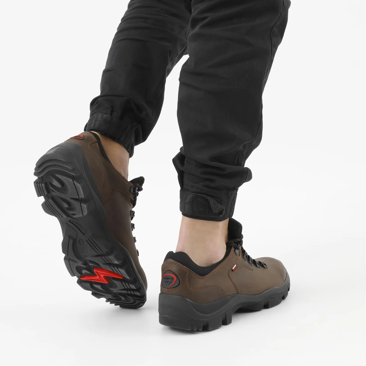 WOJAS Męskie buty trekkingowe ze skóry Crazy-Horse – sneakersy półbuty całoroczne, terenowe, miejskie, miejskie, sportowe