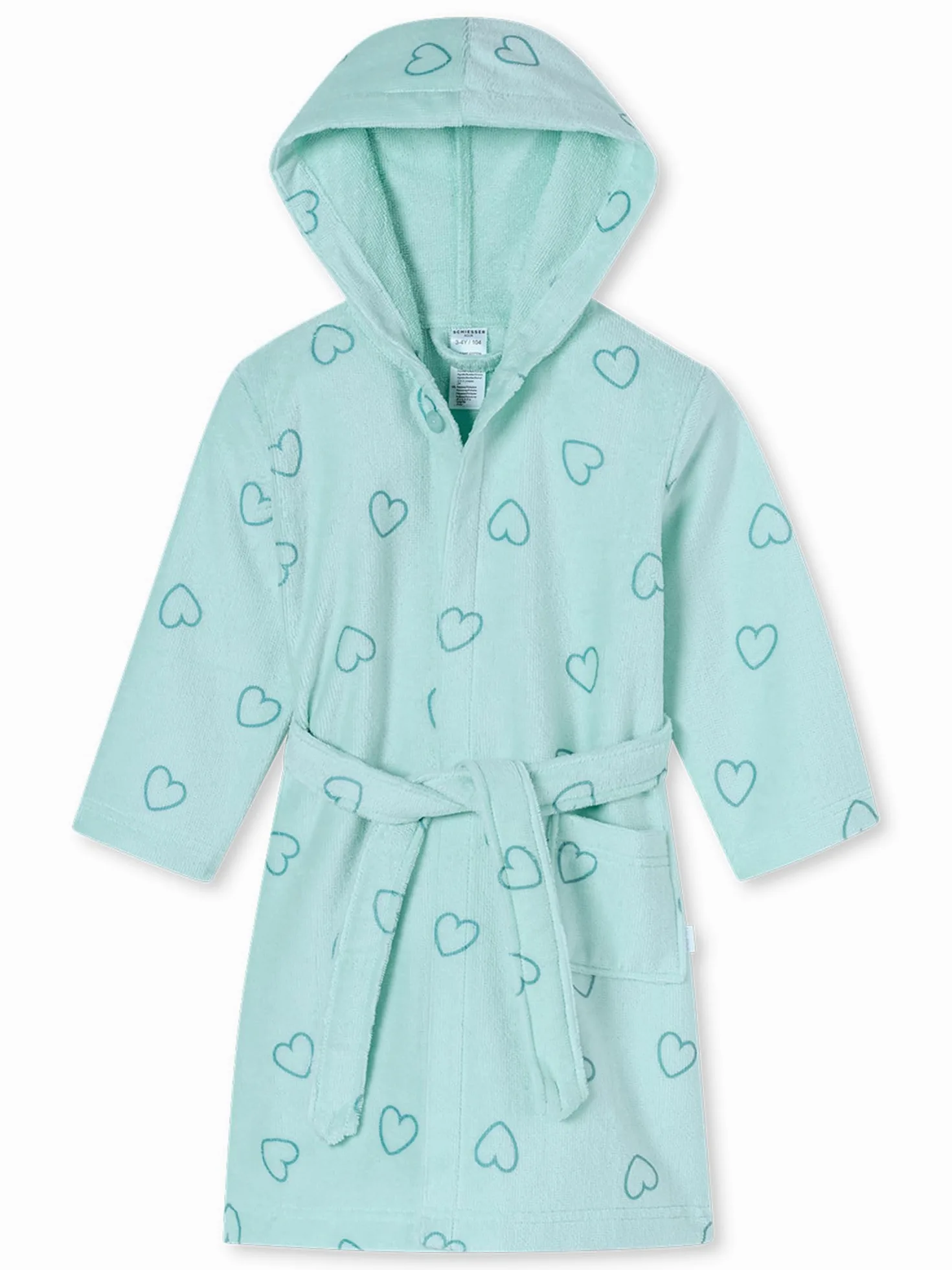 Schiesser Dziewczęcy szlafrok kąpielowy Aqua Kids Girl dla dzieci, szlafrok poranny dla dziewcząt, strój kąpielowy, frotte, płaszcz wellness, na plażę, basen