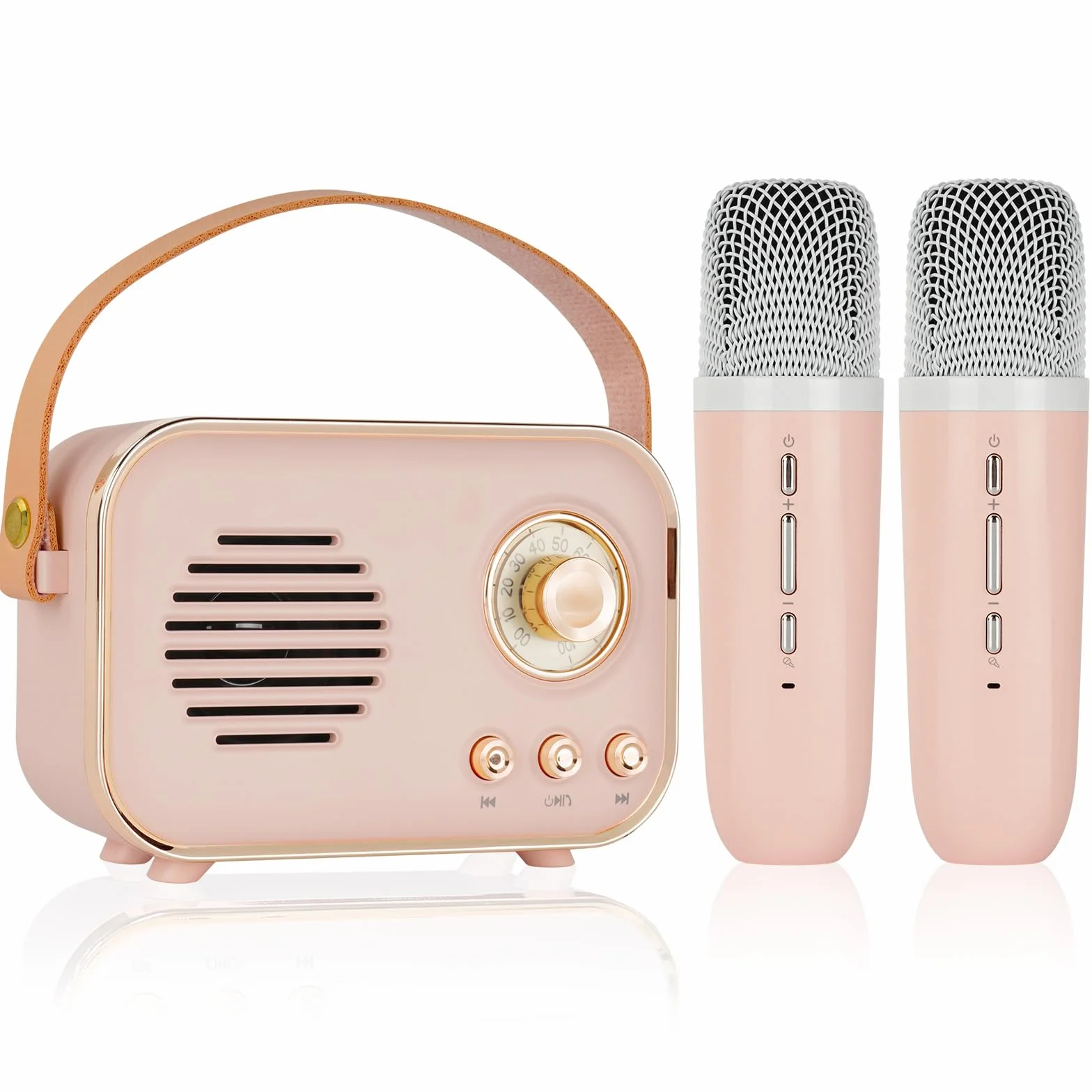 Ainiv urządzenie do karaoke dla dzieci i dorosłych z 2 bezprzewodowymi mikrofonami, przenośne zabawki karaoke z Bluetooth i zmieniaczem głosu, mikrofony prezentowe dla dzieci w wieku 3-18 lat