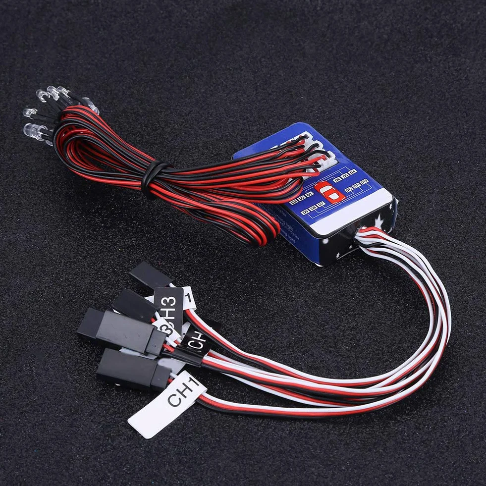 R Auto RC, Led RC, Kit Luces Traxxas Trx4, Crawler RC 1 10, Kit Luces RC, Kit Led Luci 12 Led Lighting System Kit Symulacja Migające światła dla 1 10 1 8 RC Car Truck