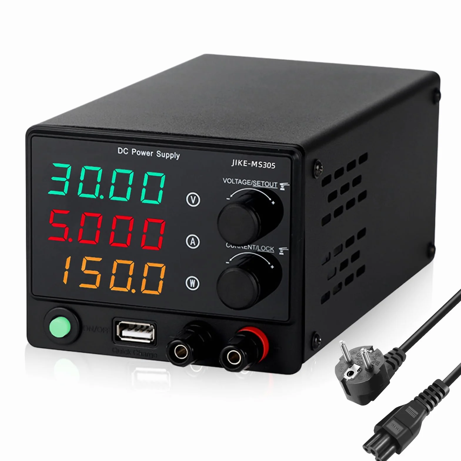 Zasilacz laboratoryjny 30V 5A 150W regulowany DC 0-30V 0-5A 4-cyfrowy wyświetlacz LED USB