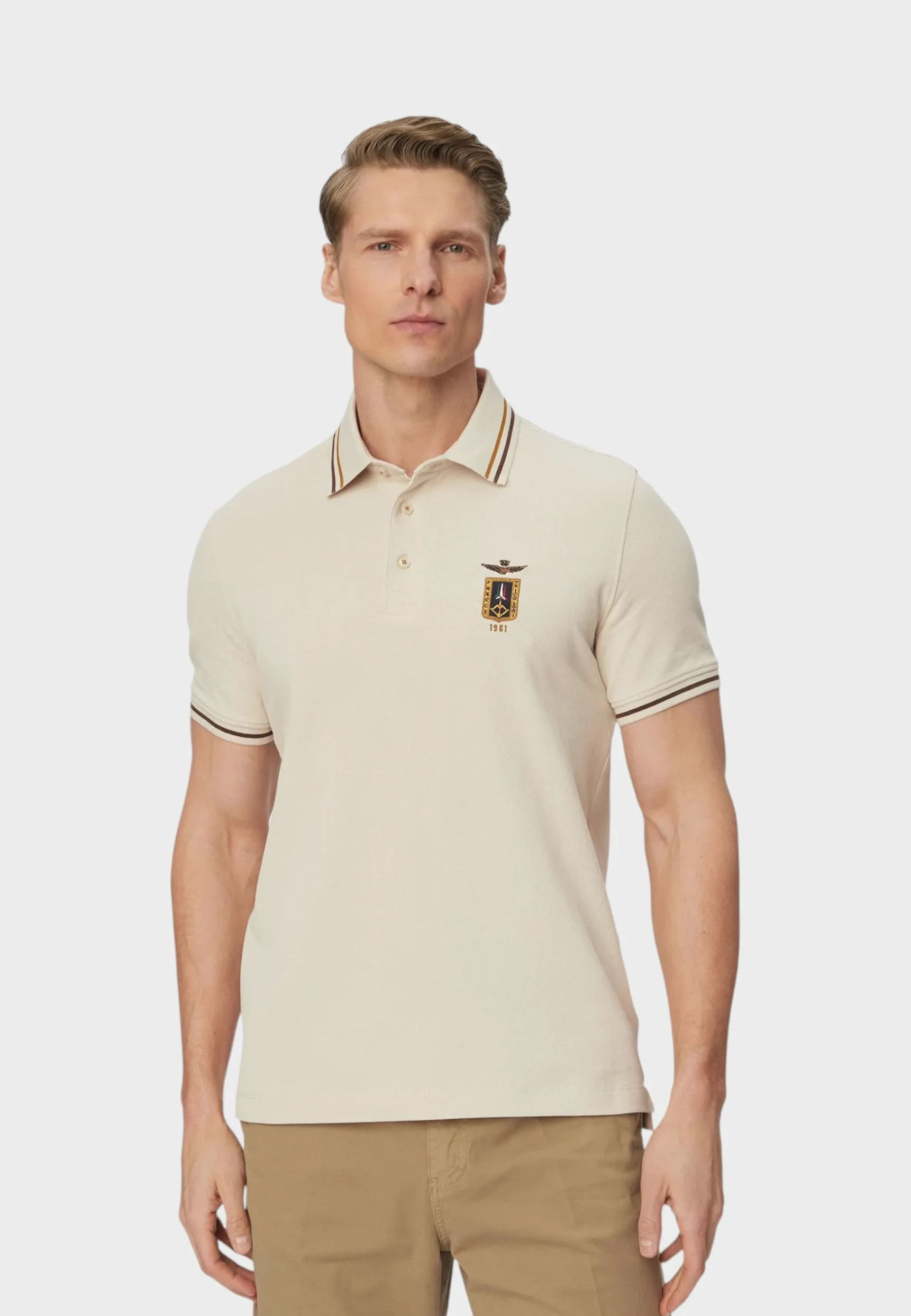 Aeronautica Militare PO1914 koszulka polo męska koszulka z krótkim rękawem, trójkolorowe strzałki