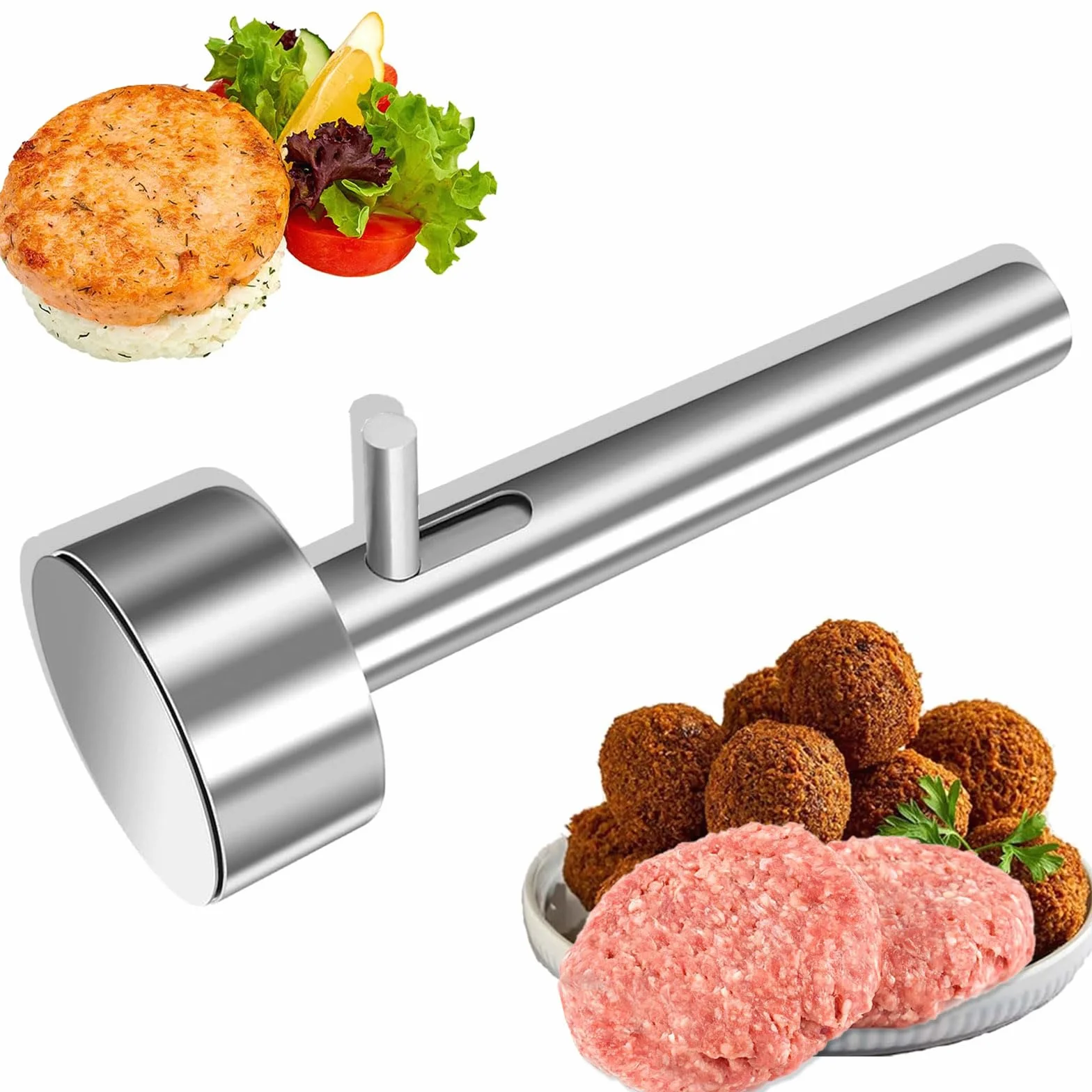 Falafel miarka do porcjowania klopsików 4 cm, łopatka do falafelu, stal nierdzewna, foremka do kotletów, łopatka do gotowania falafelu, nieklejące się narzędzie do balerowania falafelu, kulki falafel