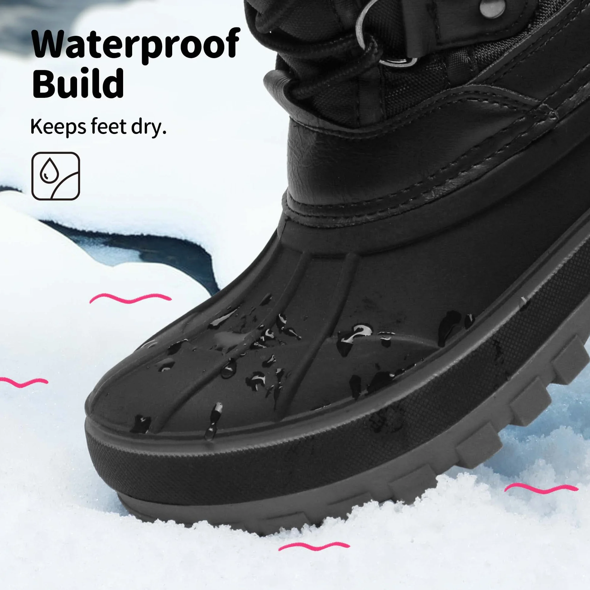 DREAM PAIRS buty zimowe wodoodporne śniegowce ocieplane antypoślizgowe dla dzieci