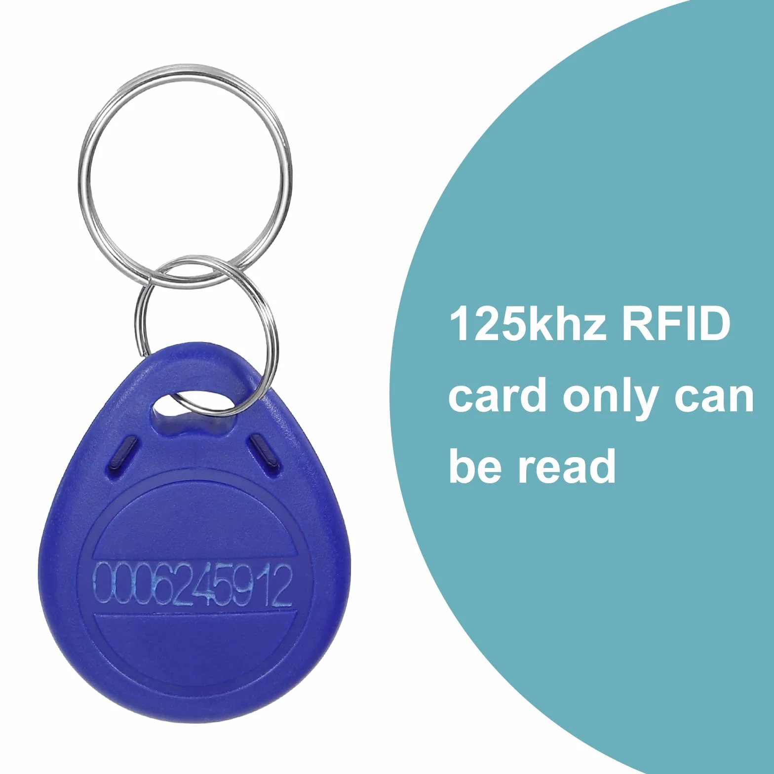 sourcing map 20 Pack ID karta brelok do kluczy RFID 125 kHz do zapisu Tag Token niebieski