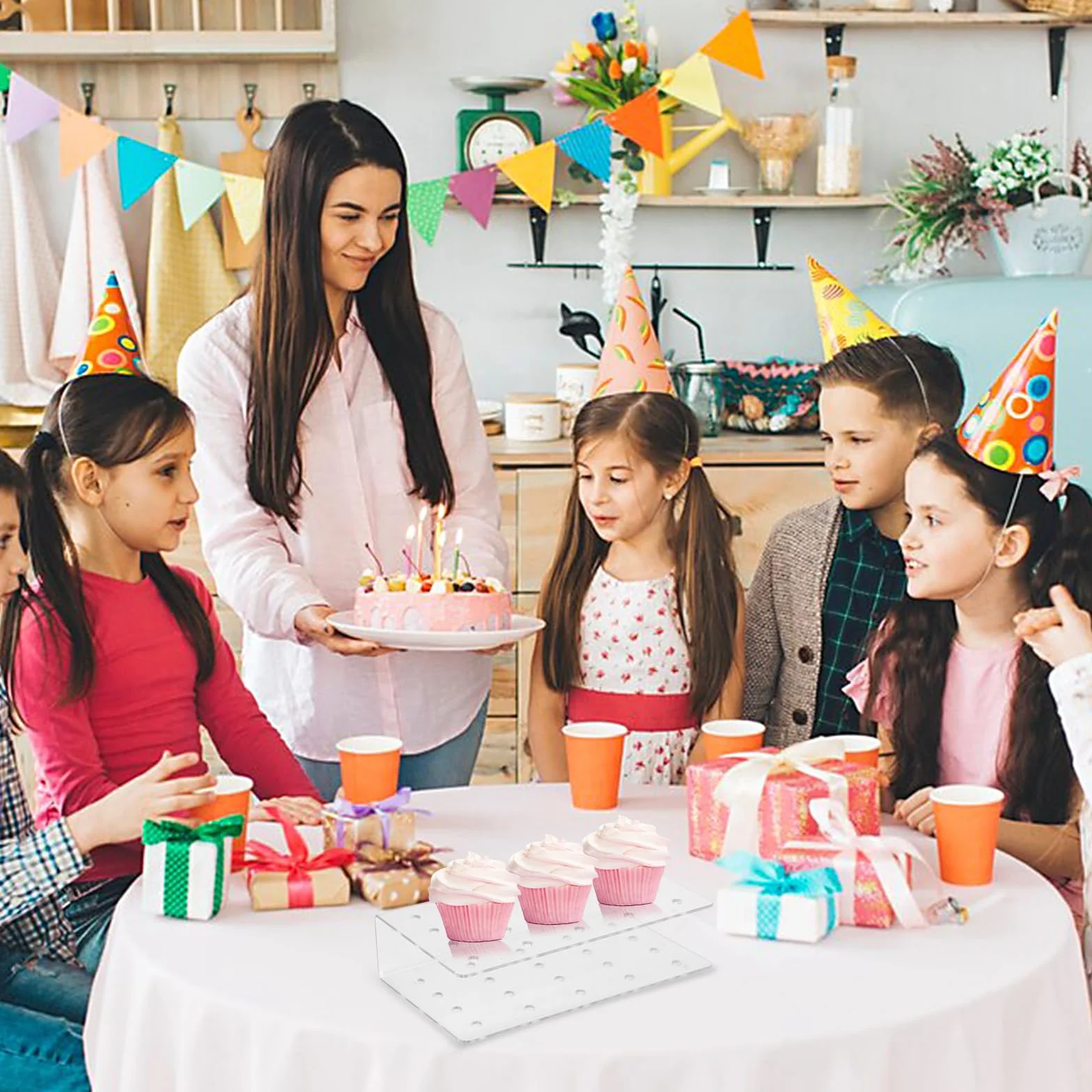 4 sztuki stojaków na cake popy, 20 otworów, przezroczyste akrylowe uchwyty na lizaki, patyczki do cake popów na słodycze, imprezy, wesela, baby shower, urodziny, jubileusze, dekoracja Halloween