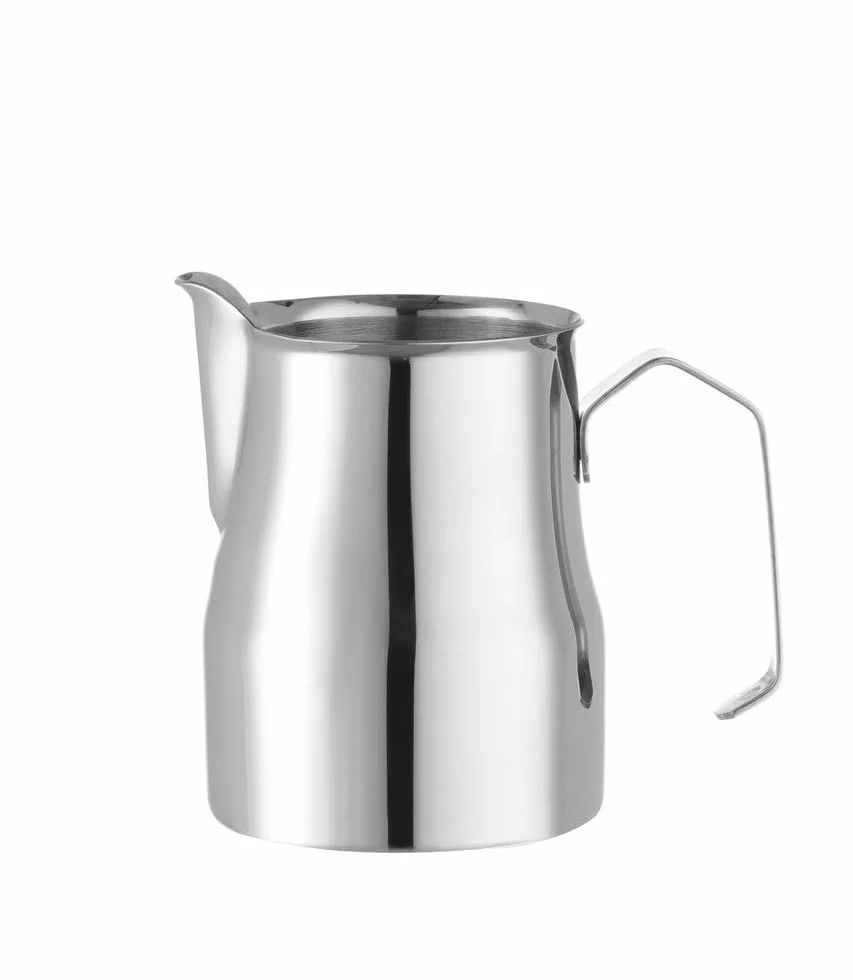 HENDI Dzbanek na mleko, z dzióbkiem w kształcie litery V, dzbanek na mleko, do cappuccino lub latte Art, ø65x(wys.) 99mm, 0,35l, stal nierdzewna