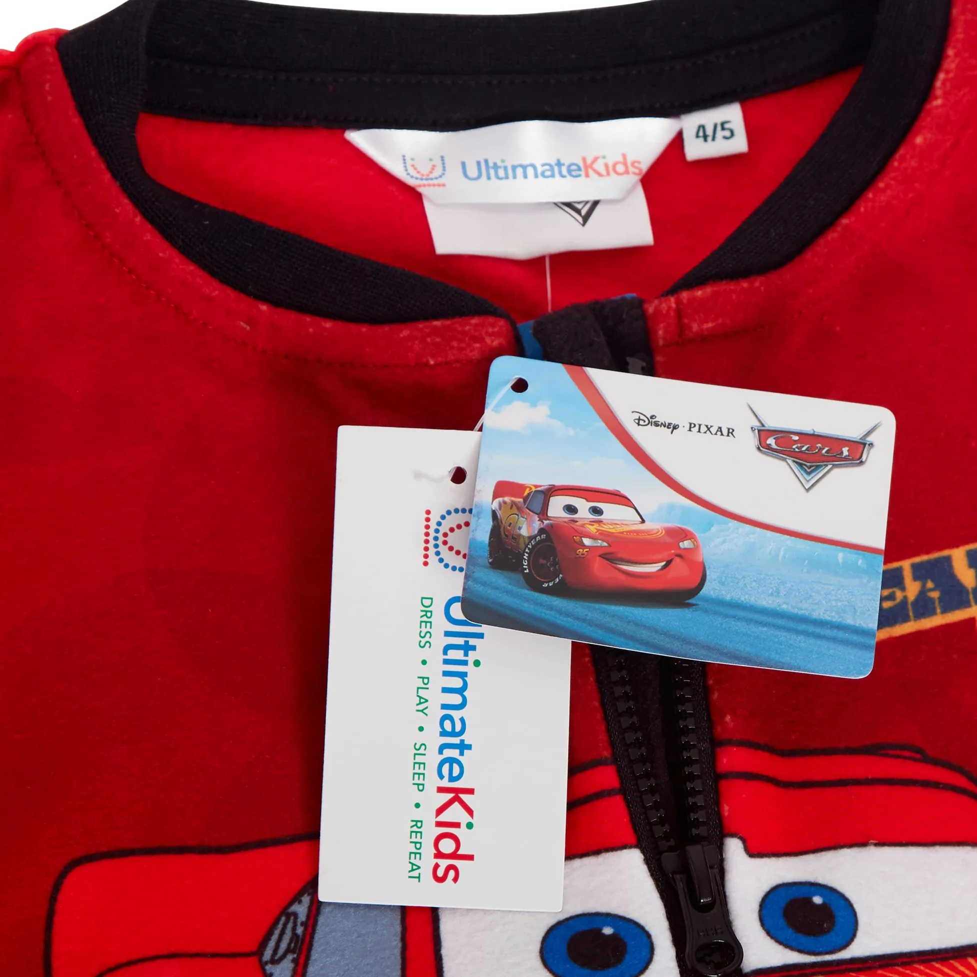 Disney Samochody Onesie For Kids Polar All In One Boys Lightning McQueen Piżama Mater Sleepsuit Pjs