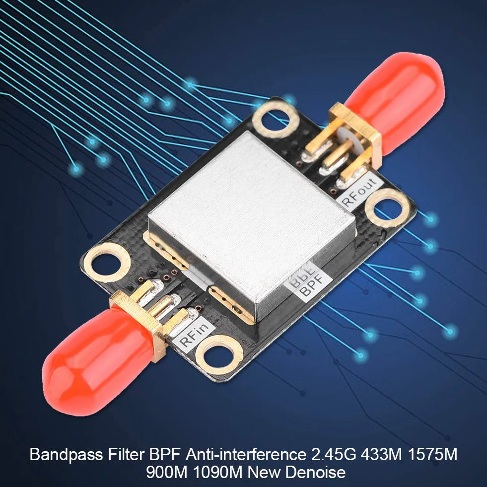 Filtr pasmowy SMD, filtr pasmowy BPF, energooszczędna interferencja 433M Blokowanie innych częstotliwości do zastosowania przemysłowego elektronicznych systemów wysokiej częstotliwości