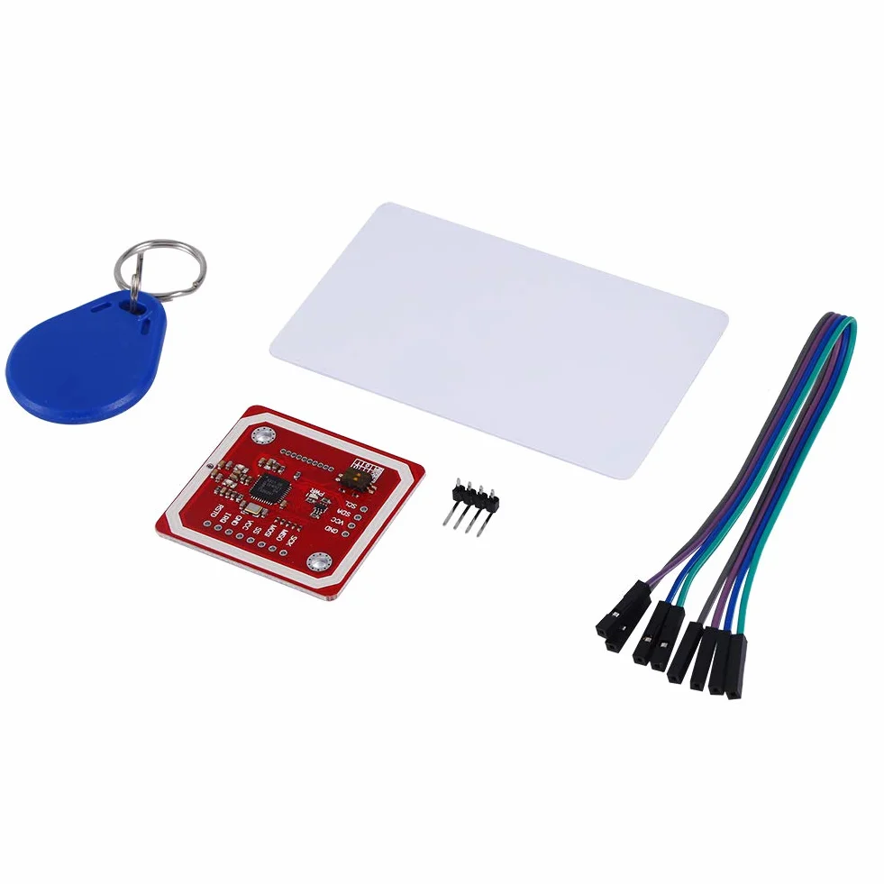 ASHATA PN532 NFC Zestaw modułów RFID do czytnika komunikacji bliskiego pola obsługuje I2C SPI HSU z białą kartą S50 do telefonu z systemem Android