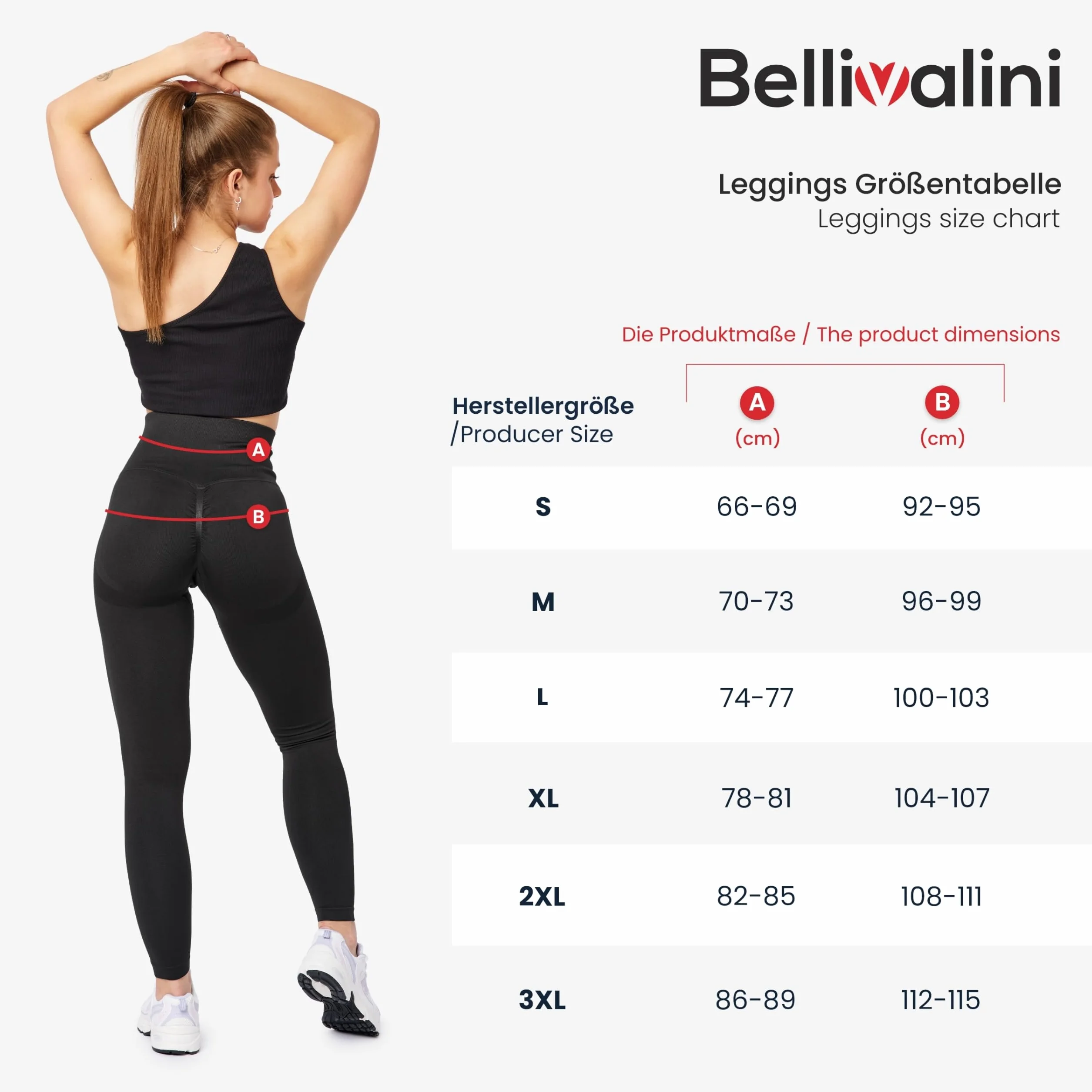 Bellivalini Legginsy Push Up modelujące wysoki stan Sport Fitness BLV50-254