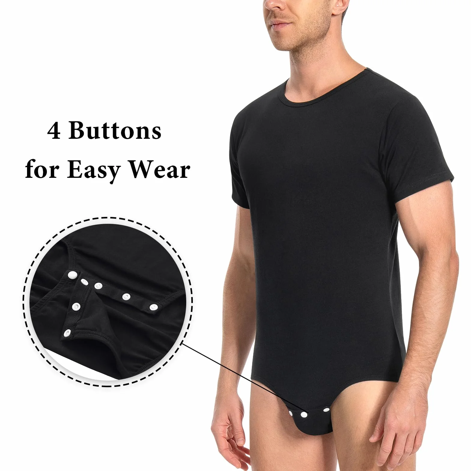 LittleForBig Męskie bawełniane śpioszki jednoczęściowe body - luźny krój Basic Onesie