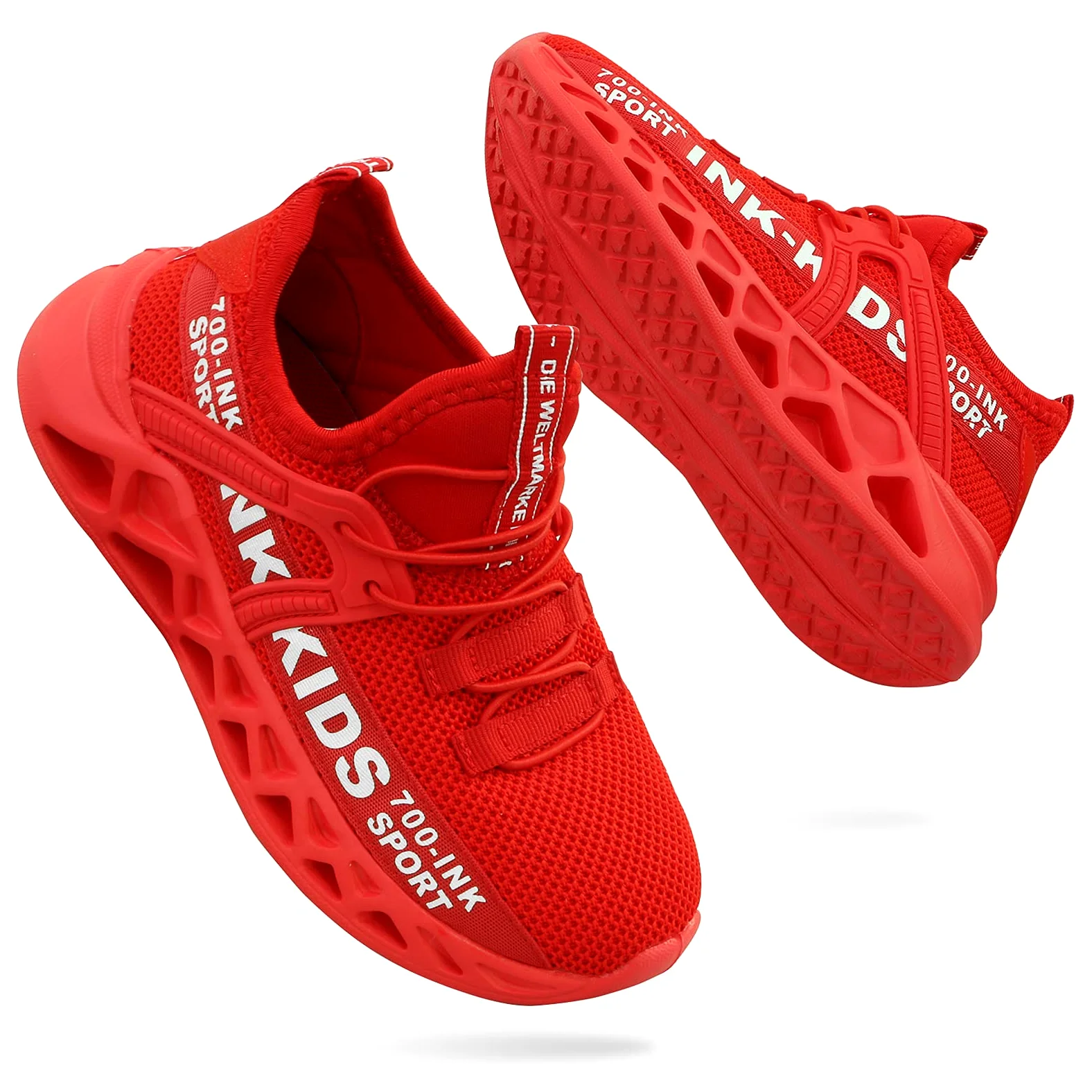 Buty sportowe dla chłopców i dziewczynek, lekkie buty do biegania na świeżym powietrzu, oddychające, dla chłopców, czerwony - Ink czerwony - 36 EU