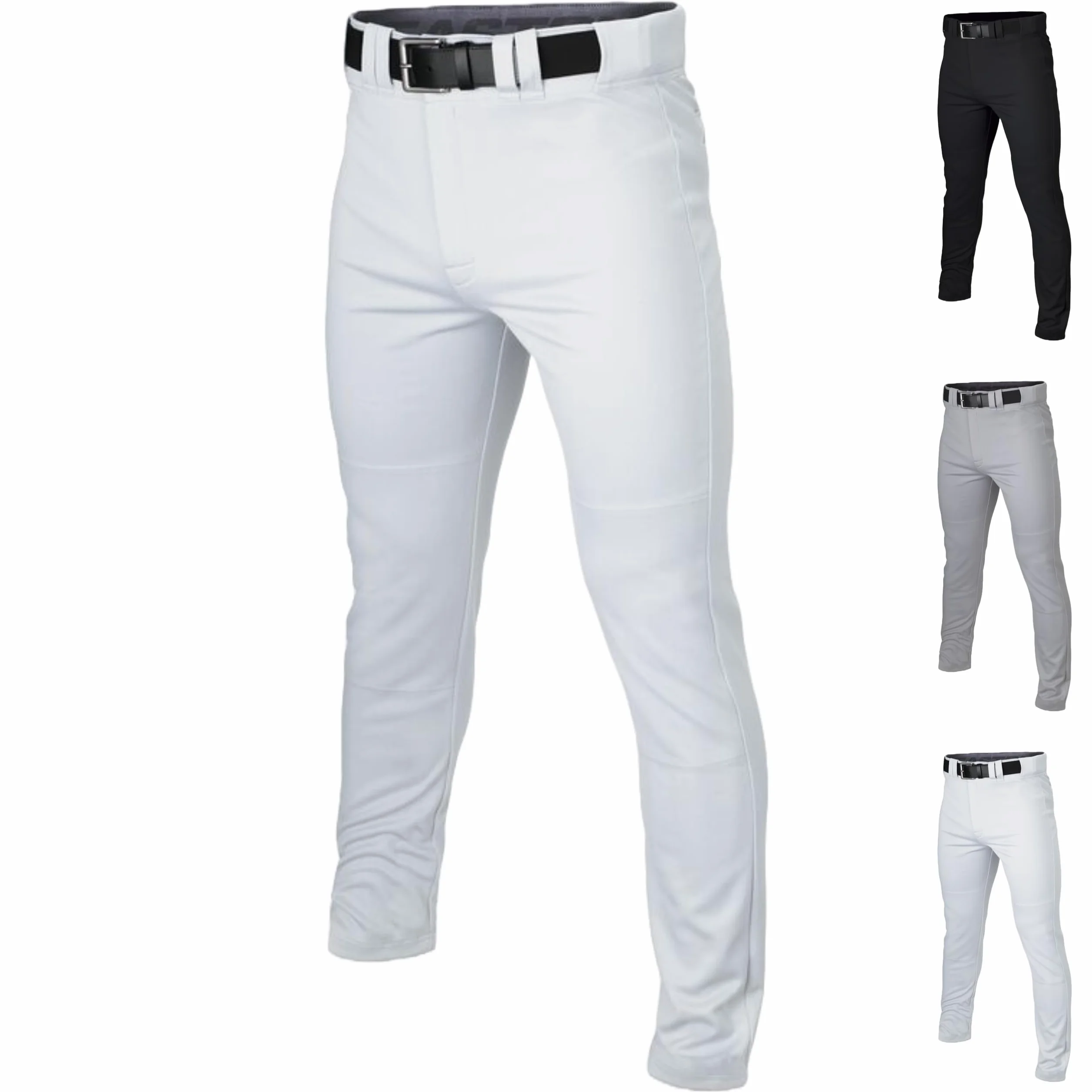 Easton Rival+ spodnie baseballowe, pełna długość/półluźny krój, rozmiary dla dorosłych, opcje jednolite i lamówki