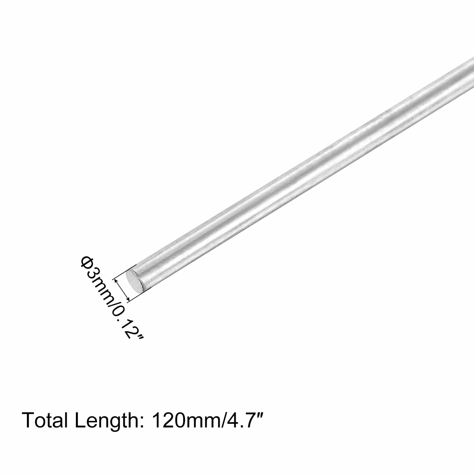 QUARKZMAN 4 metalowe pręty 304 do ogrodu, 3 mm x 120 mm, metalowe pręty do majsterkowania, motocykli, dekoracji, ogrodu