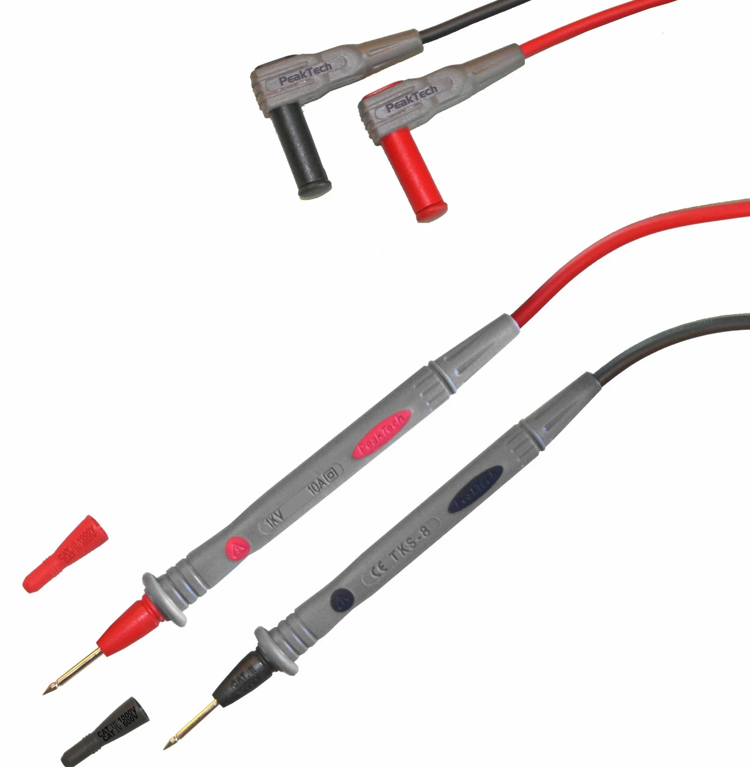 PeakTech TKS-8 - Przewody pomiarowe ~ 2mm sonda pomiarowa/długa ~ z końcówkami 4mm