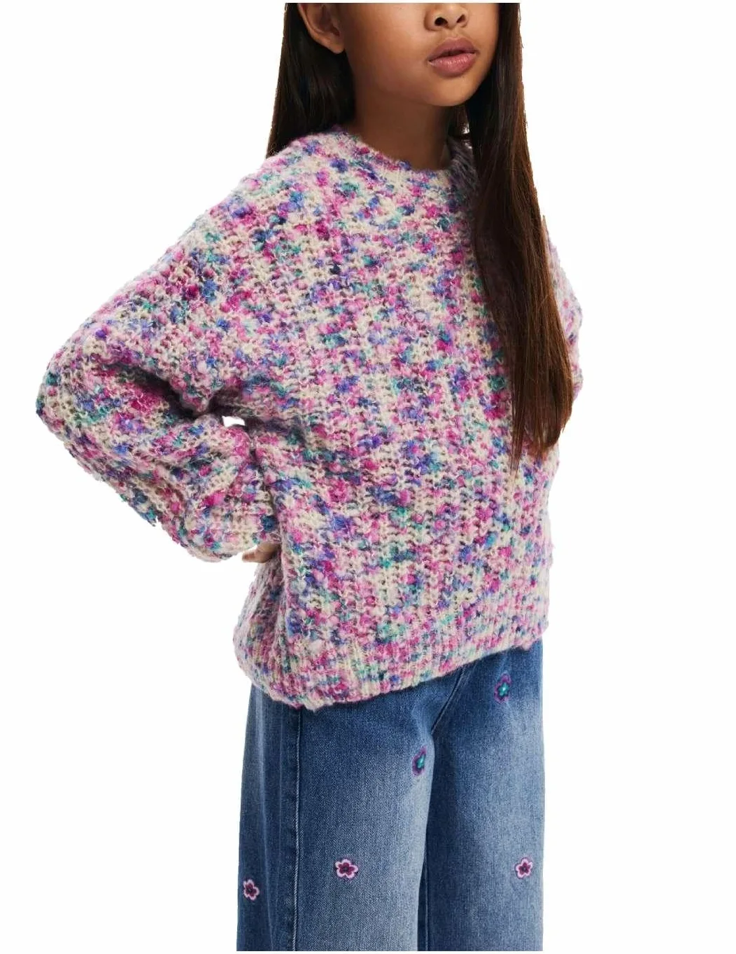 Desigual Bluza sportowa Dziewczynki Girl Flat Knit Pullover