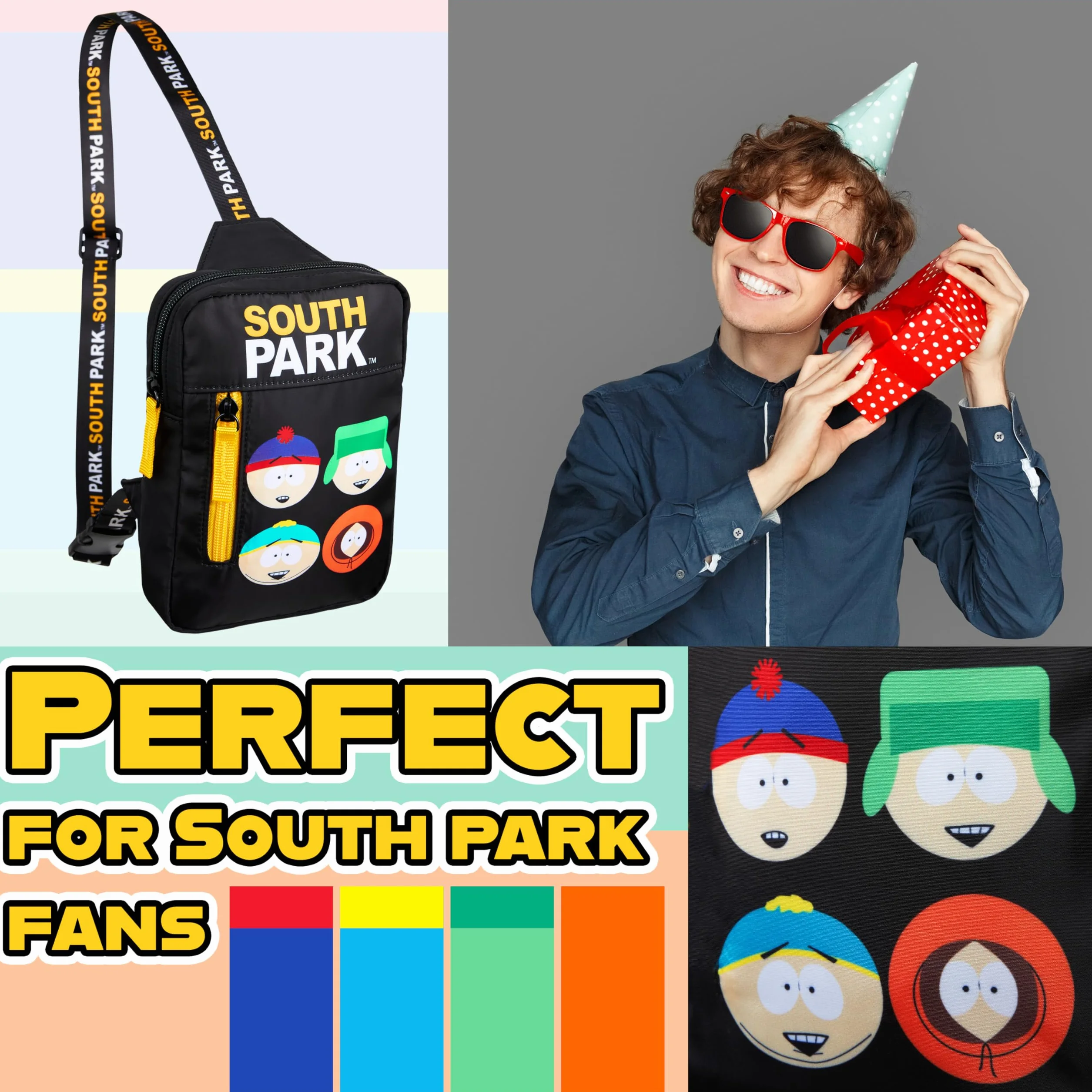 South Park Torba na ramię dla nastolatków z regulowanym paskiem