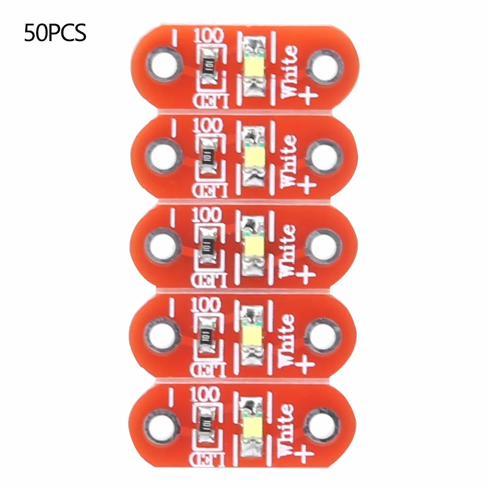 Jeanoko Biały Lilypad LED, dobrze zaprojektowane, białe diody LED, montowane na powierzchni, 50-częściowe komponenty elektroniczne LED do 3~5 V