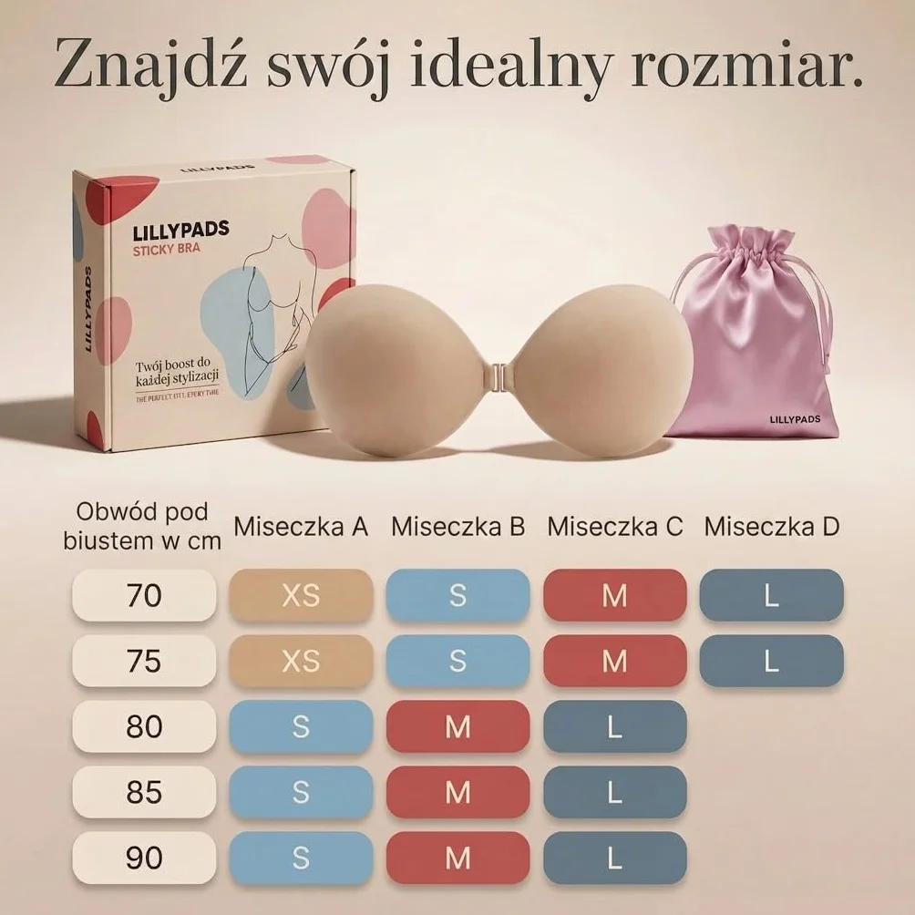 Klejony biustonosz Push Up beżowy