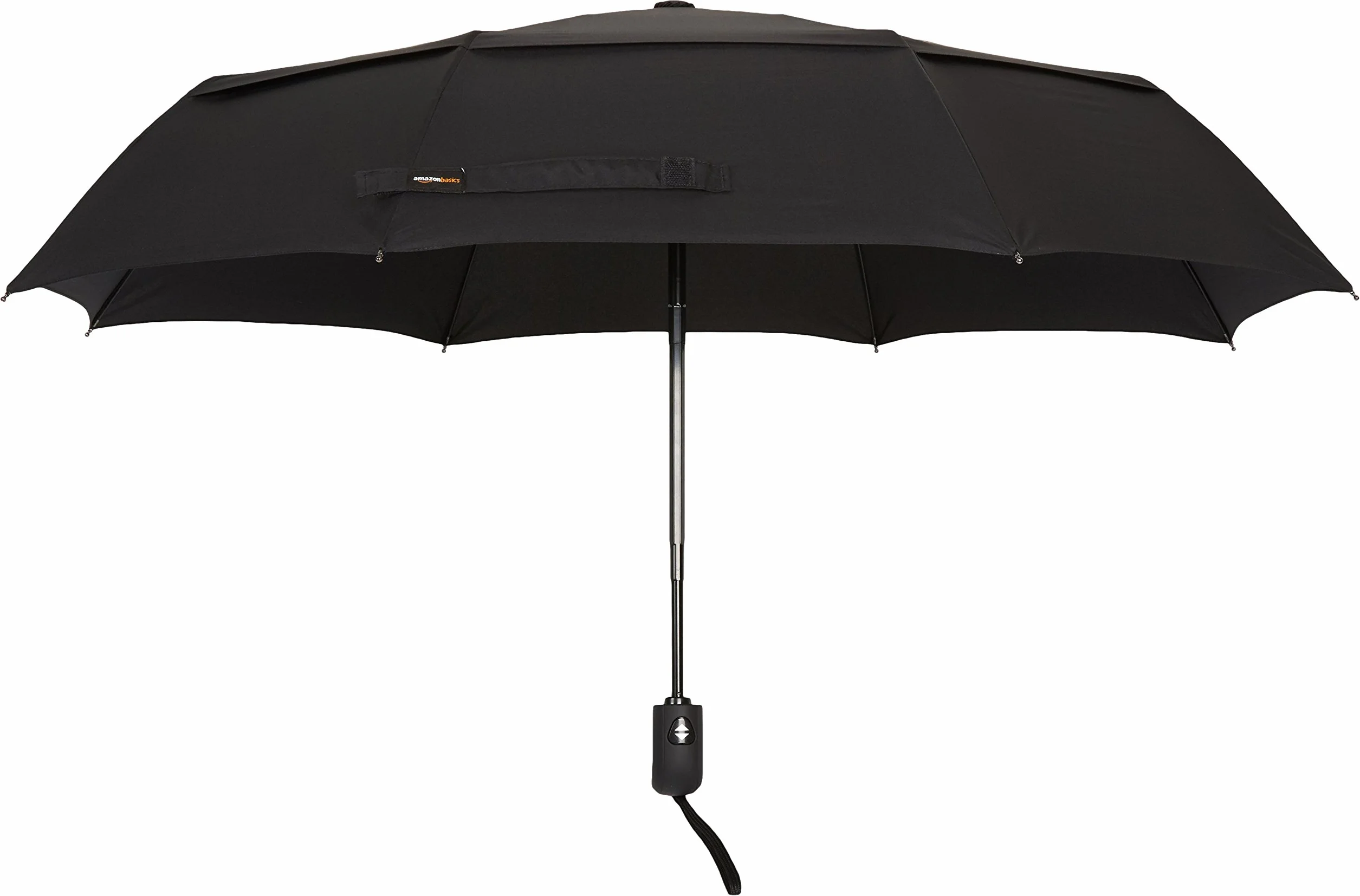 Amazon Basics Parasol Podróżny Automatyczny Kompaktowy Wiatroszczelny Ośmiokątny Czarny Uniwersalny Rozmiar