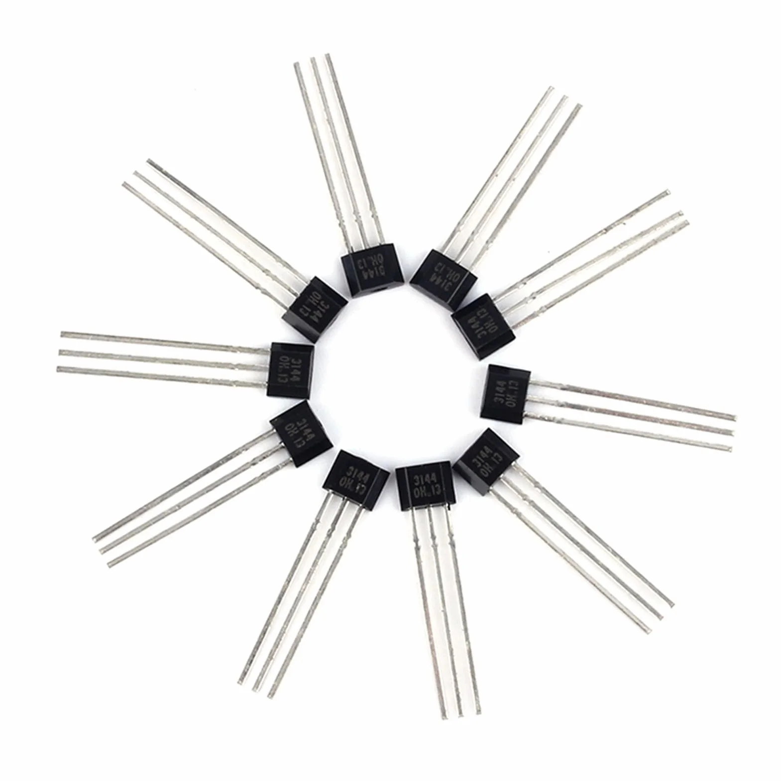 Czujnik przełącznika holu, 10 sztuk / partia A3144 3144E OH3144E Ratiometryczny liniowy czujnik efektu halowego wykrywacz magnetyczny WYŁĄCZNIA DO 92UA 3-pinowy SIP