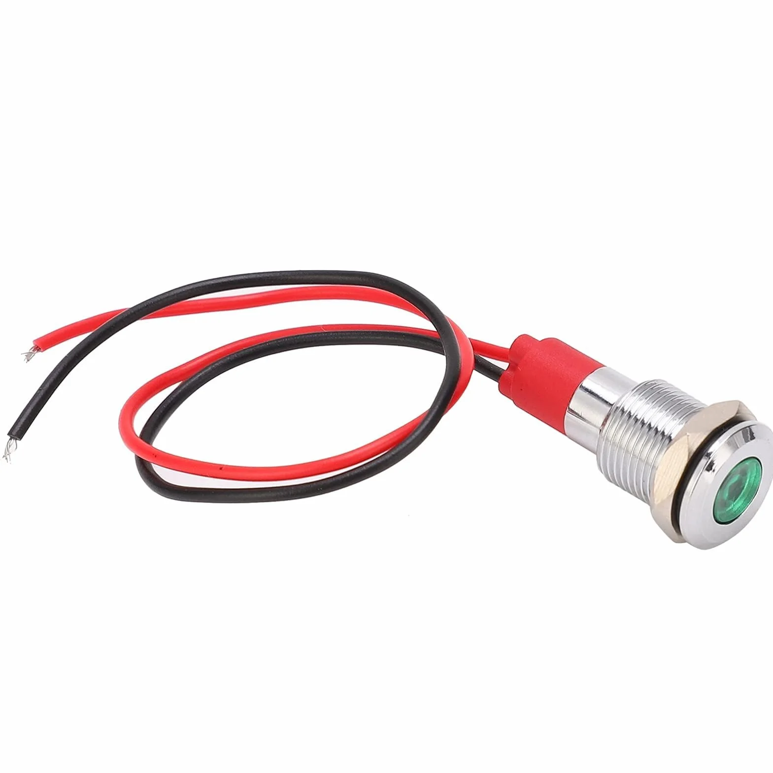 Metalowa Lampka Kontrolna LED Metalowa Lampka Kontrolna LED 10 Mm 220 V, Wodoodporna Zasilanie Mały Przewodowy Mosiądz Niklowany Pyłoszczelna Lampka Sygnalizacyjna 10 Mm Zielony (220 V)